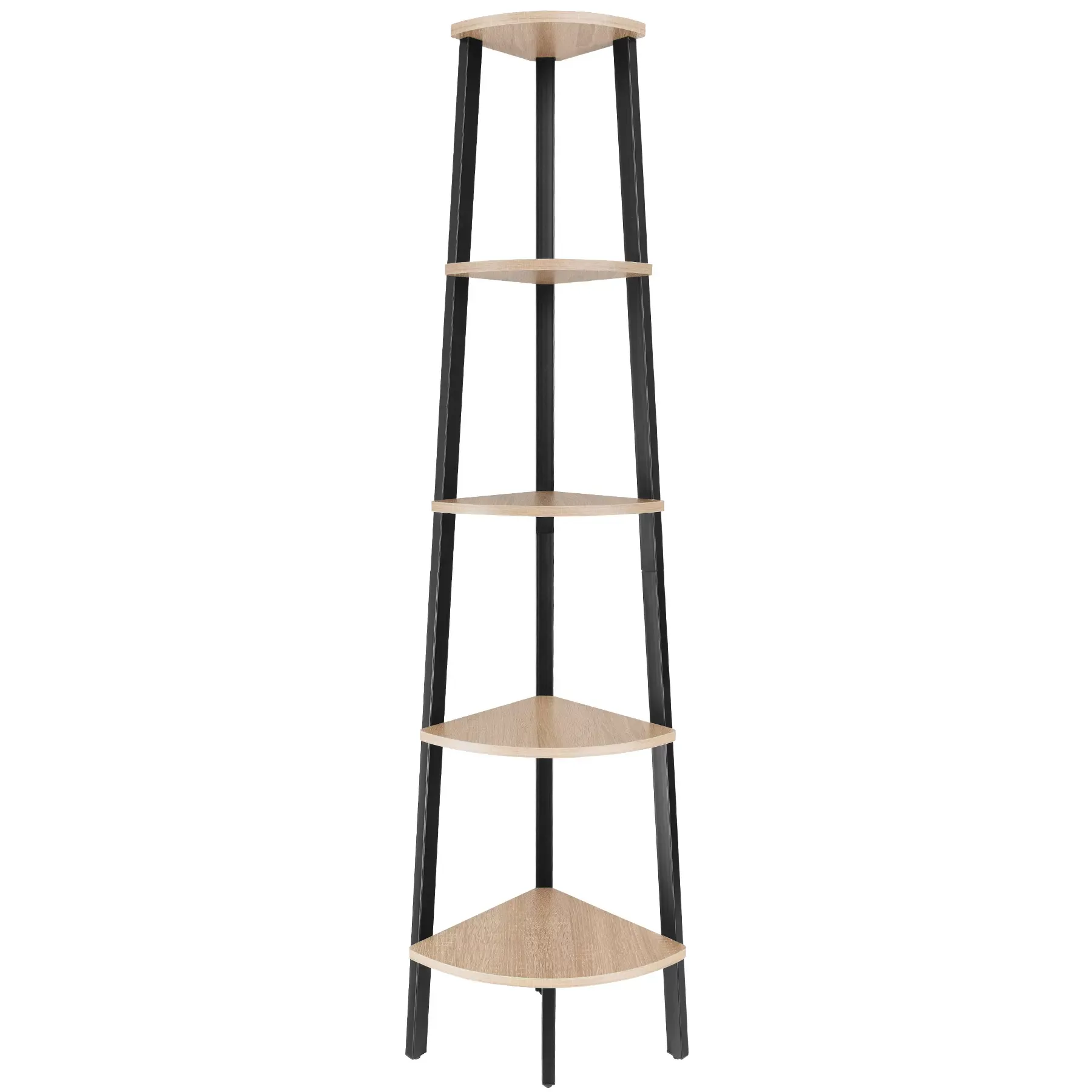 Illustration numéro 2 du produit Étagère d’angle style industriel 34x34x1585 cm bois clair