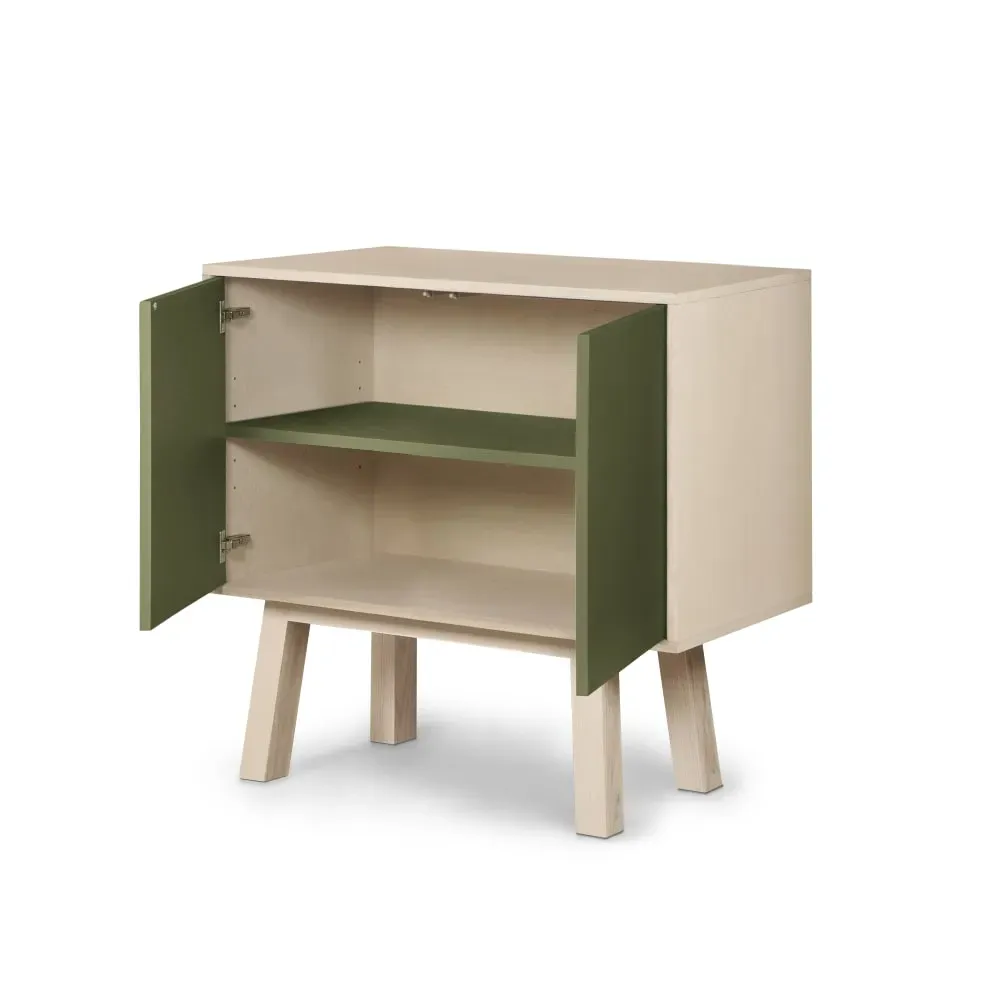 Illustration numéro 2 du produit Buffet en frêne 2 portes 100 cm, hauteur 94 cm