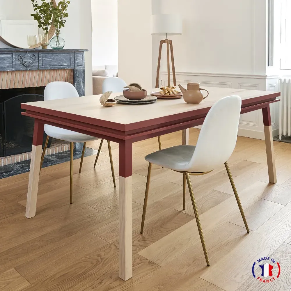 Illustration numéro 2 du produit Table repas rectangulaire 140x90 cm sans rallonge, 100% frêne massif