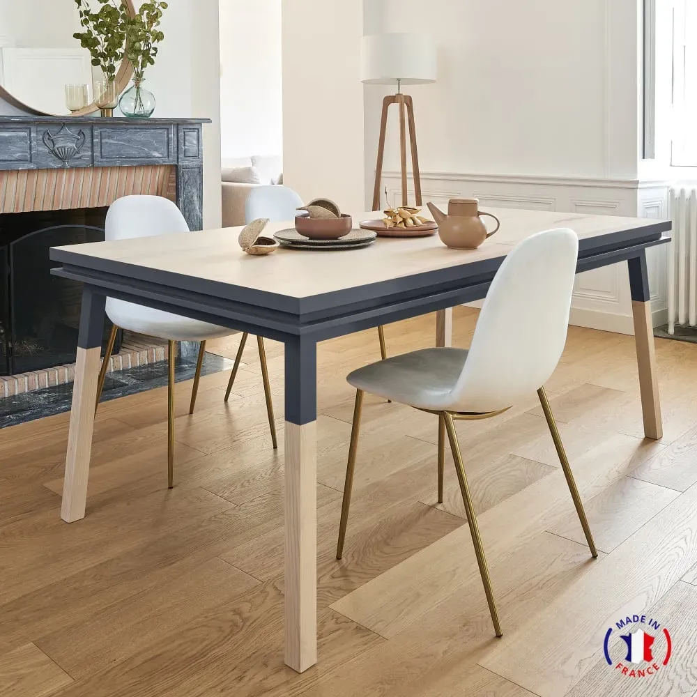 Illustration numéro 2 du produit Table repas rectangulaire 140x90 cm sans rallonge, 100% frêne massif