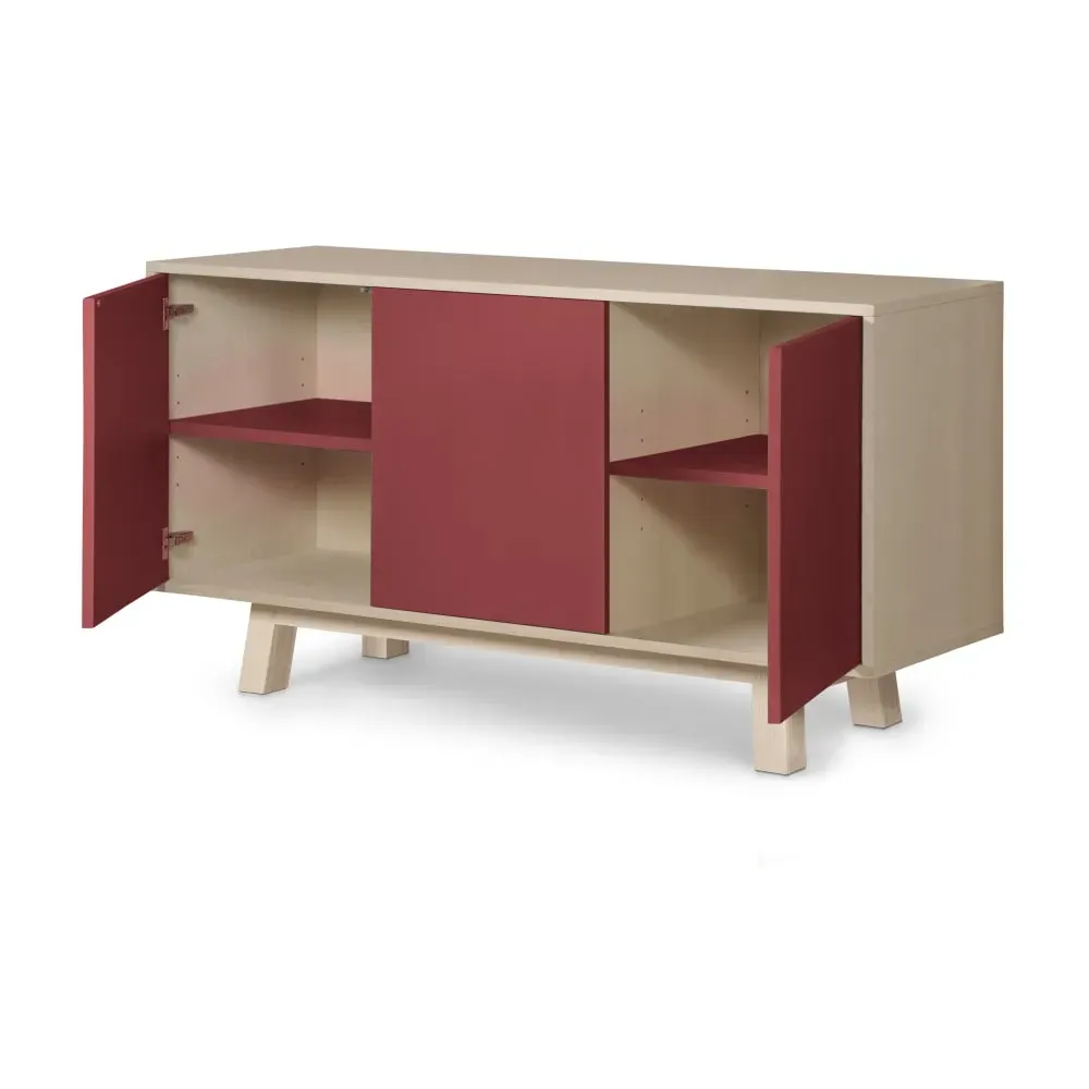 Illustration numéro 2 du produit Buffet bas 3 portes 140 cm, en frêne