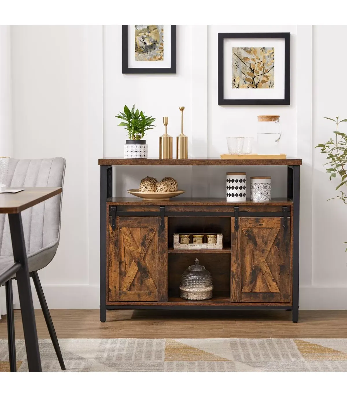 Illustration numéro 2 du produit Buffet à portes coulissantes marron - l100 cm