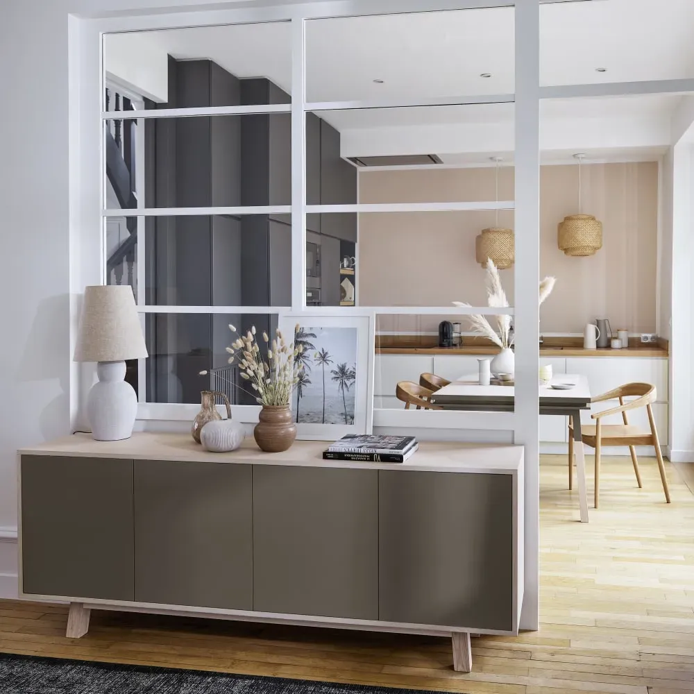 Illustration numéro 2 du produit Buffet bas 4 portes 160 cm, en frêne