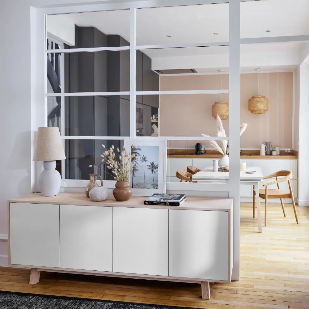 Illustration numéro 2 du produit Buffet bas 4 portes 160 cm, en frêne