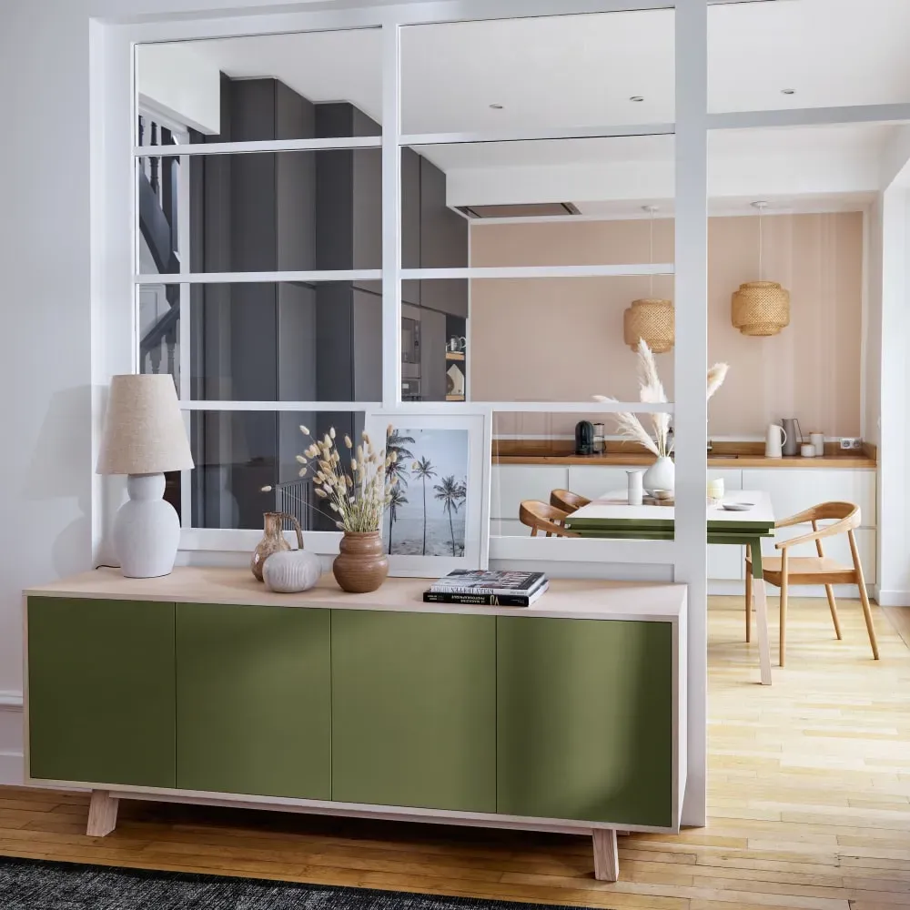 Illustration numéro 2 du produit Buffet bas 4 portes 160 cm, en frêne