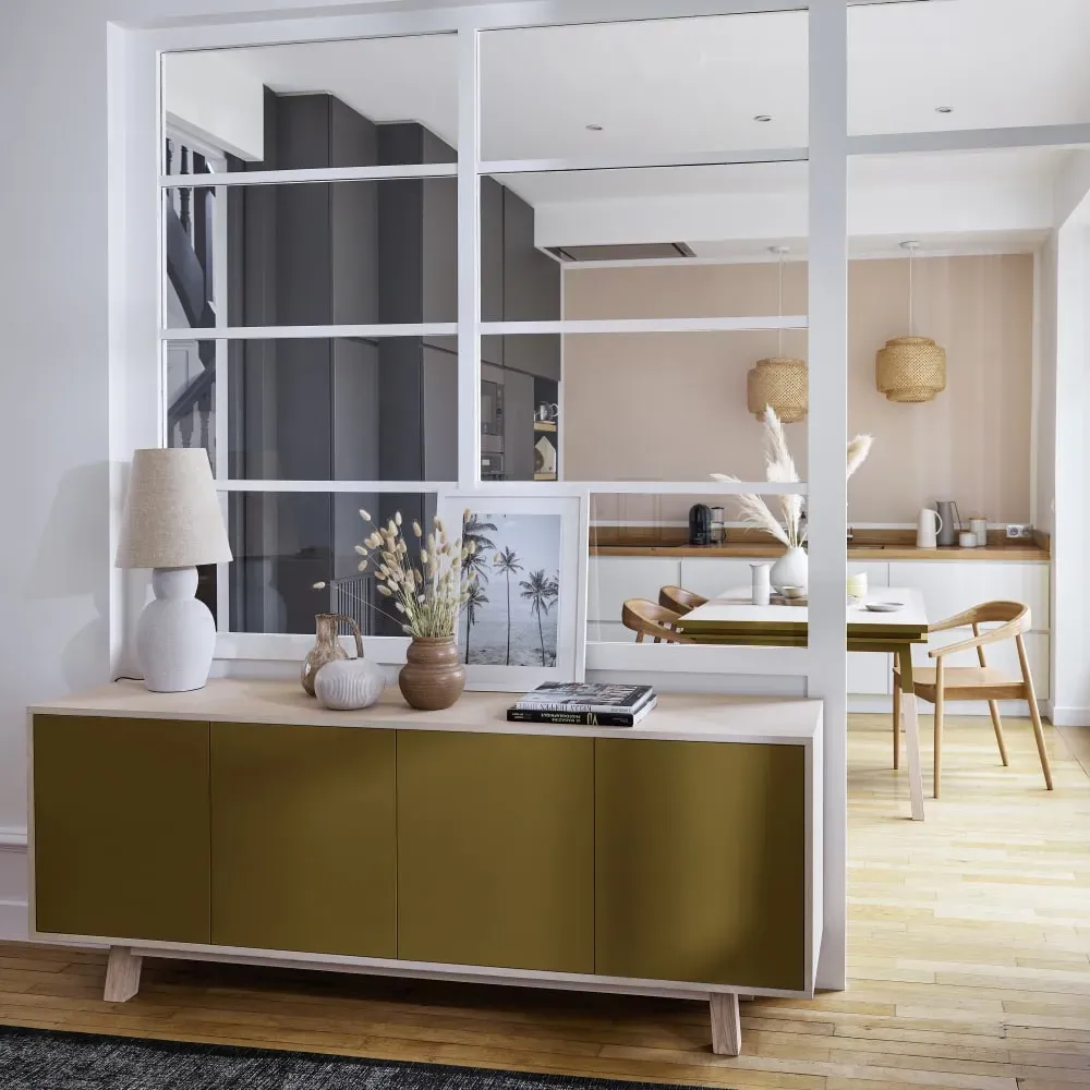 Illustration numéro 2 du produit Buffet bas 4 portes 160 cm, en frêne