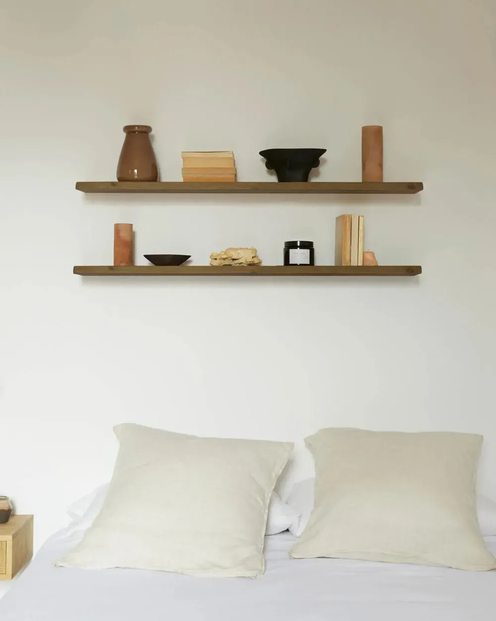 Illustration numéro 2 du produit Étagère murale sapin massif marron 2 étagères 120x20 cm