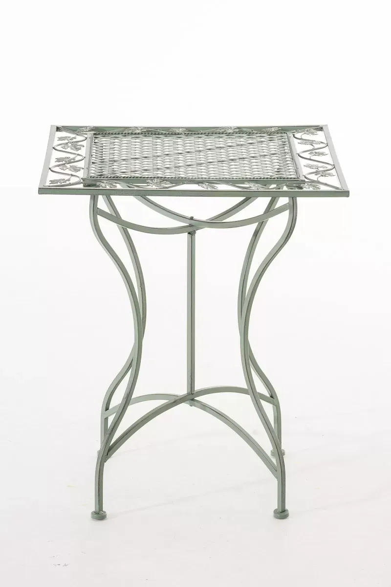 Illustration numéro 2 du produit Table de jardin carrée résistante en métal Vert antique