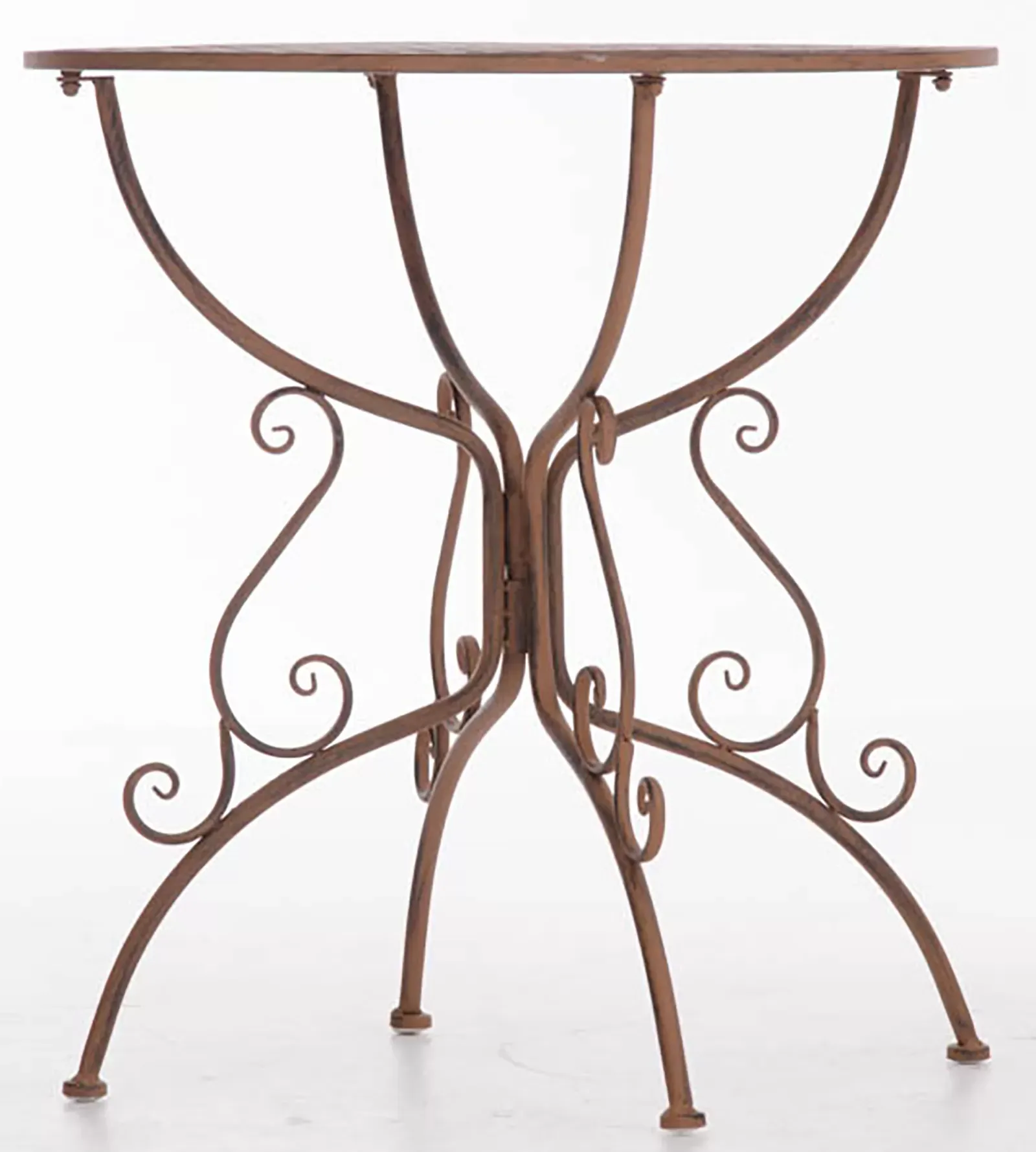 Illustration numéro 2 du produit Table de jardin ronde en métal Marron antique