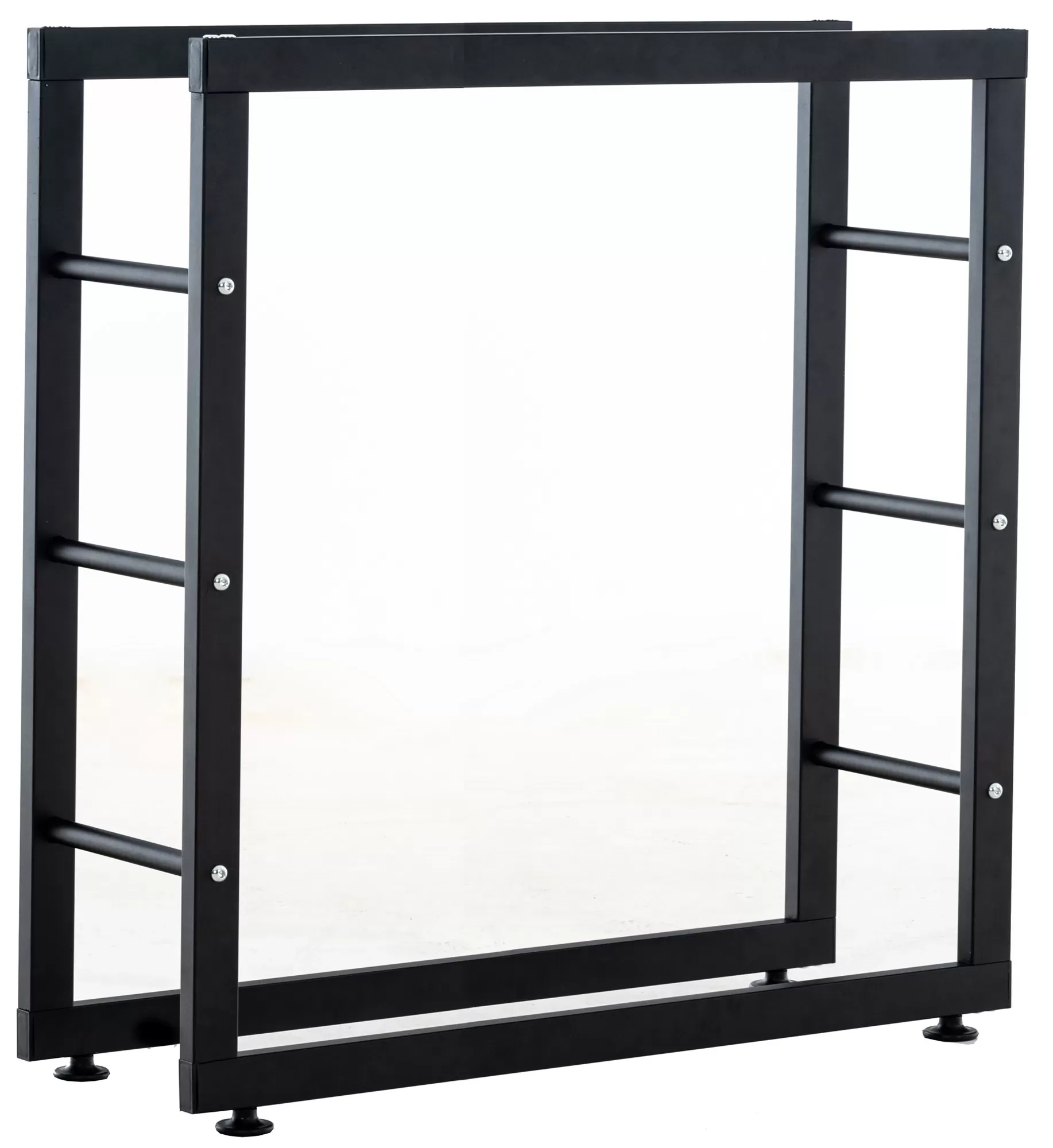 Illustration numéro 2 du produit Porte-bûches solide et design en métal Noir