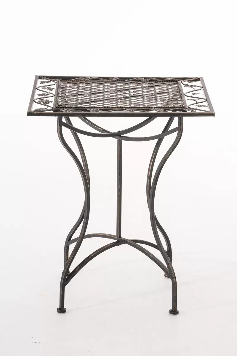 Illustration numéro 2 du produit Table de jardin carrée résistante en métal Bronze