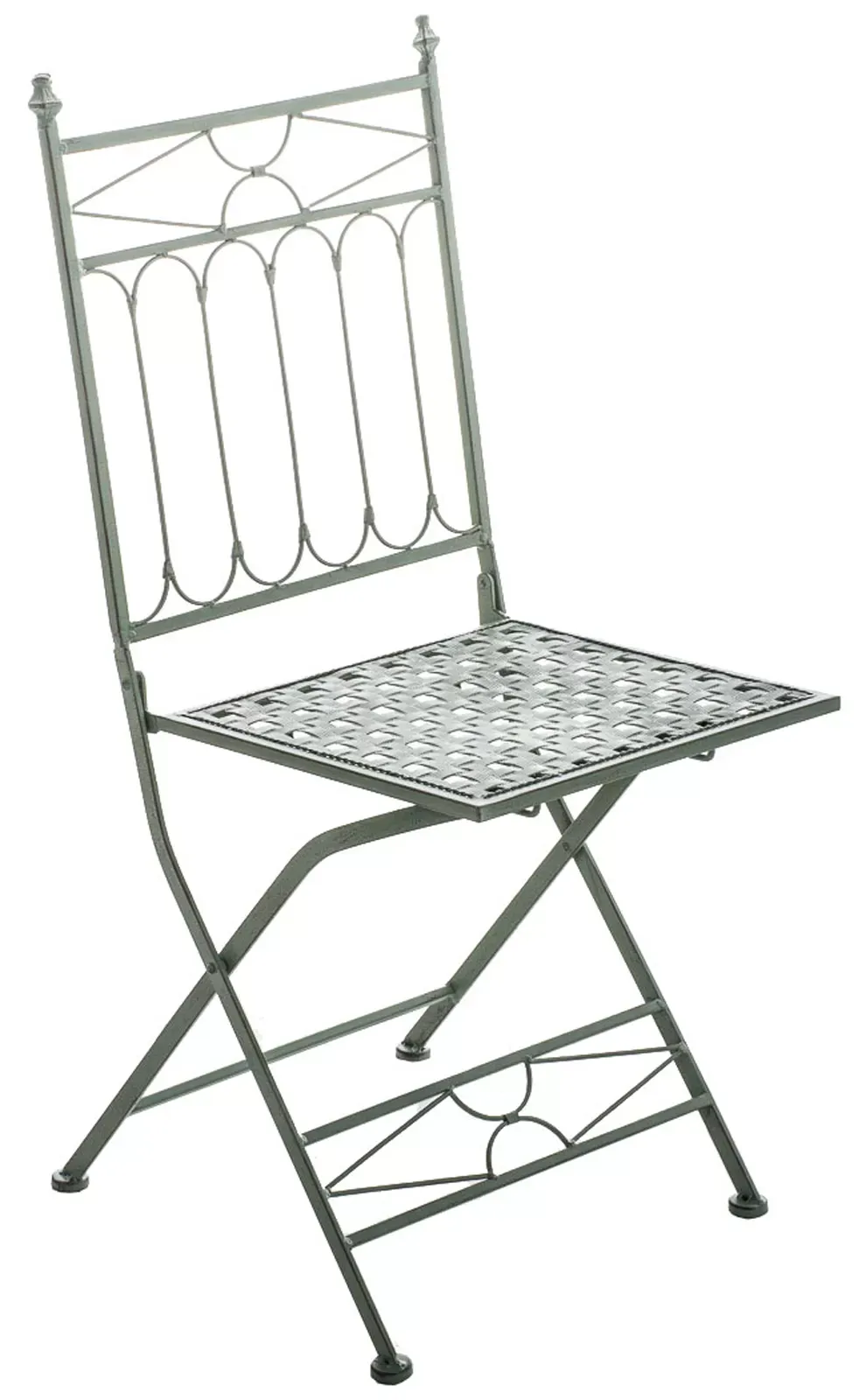 Illustration numéro 2 du produit Lot 2 chaises de jardin pliables en métal Vert antique