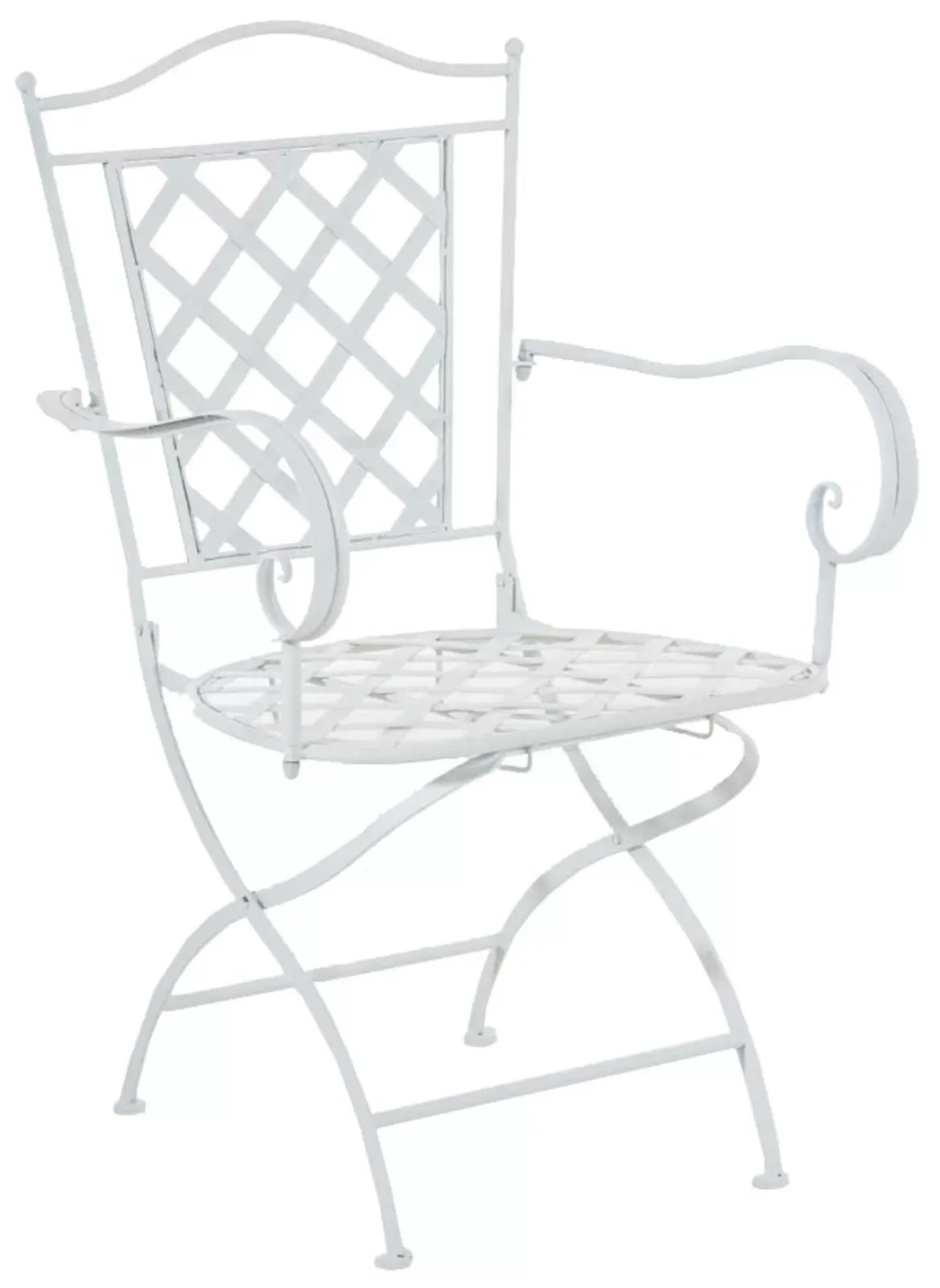 Illustration numéro 2 du produit Lot de 2 chaises de jardin pliables en métal Blanc