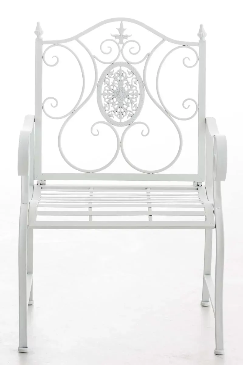 Illustration numéro 2 du produit Chaise de jardin avec accoudoirs en métal Blanc
