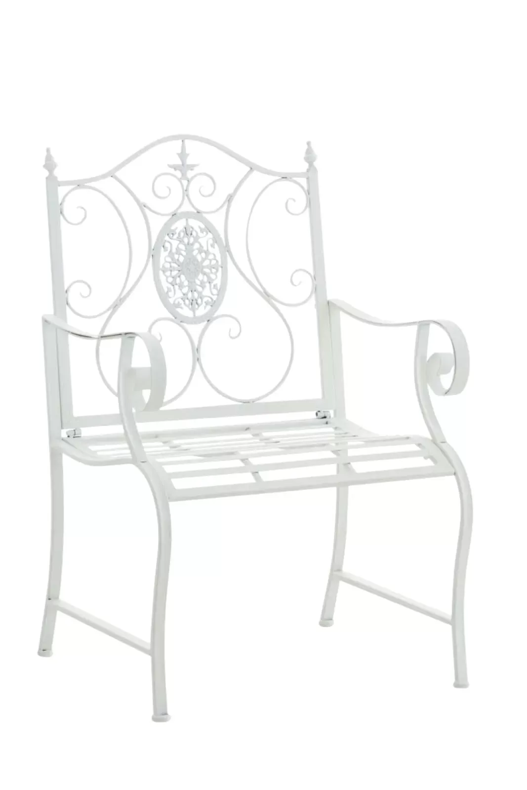 Illustration numéro 2 du produit Lot 2 chaises de jardin avec accoudoirs en métal Blanc