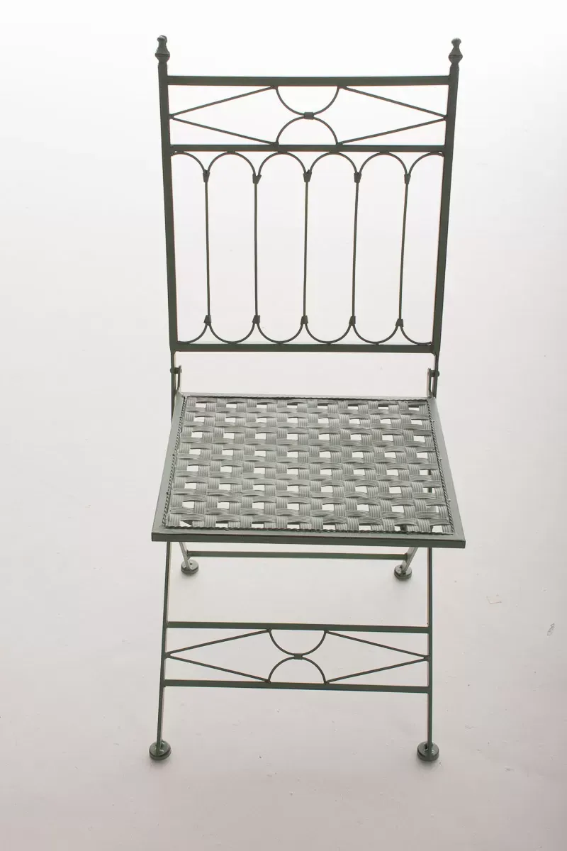 Illustration numéro 2 du produit Chaise de jardin pliable en métal Vert antique