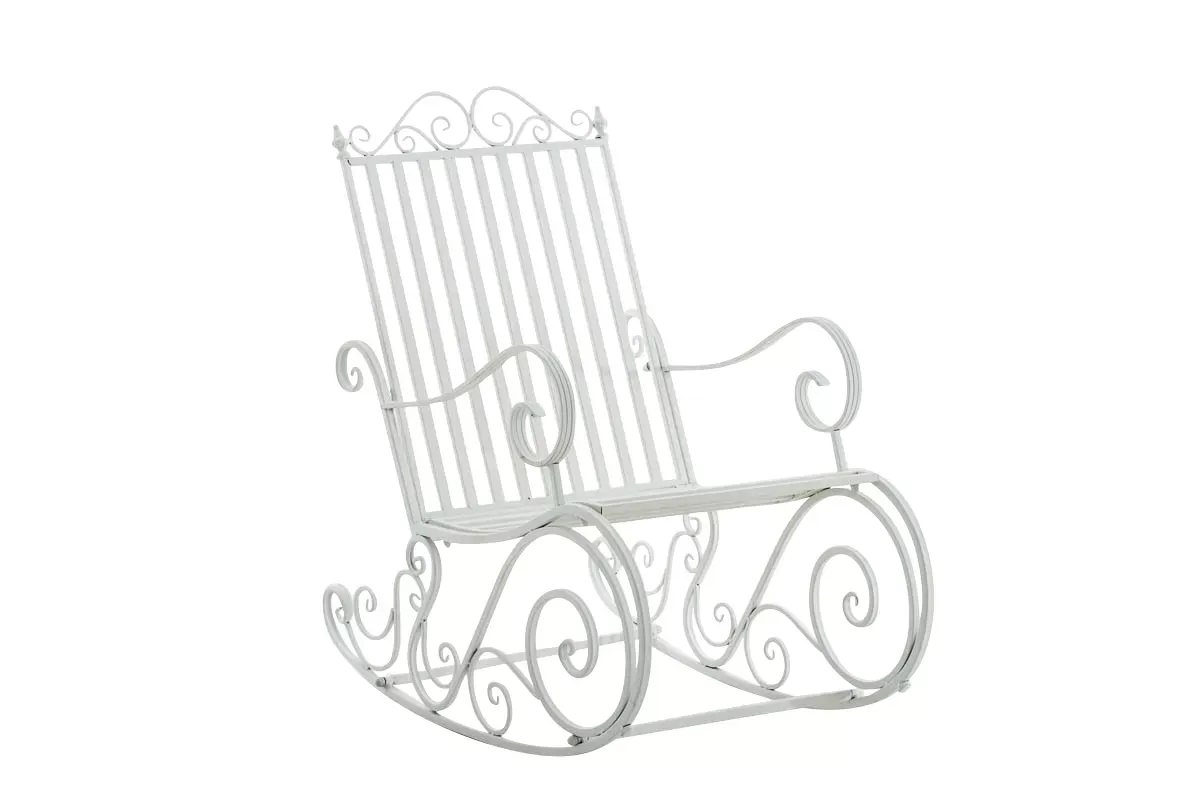 Illustration numéro 2 du produit Chaise à bascule d'extérieur en métal Blanc