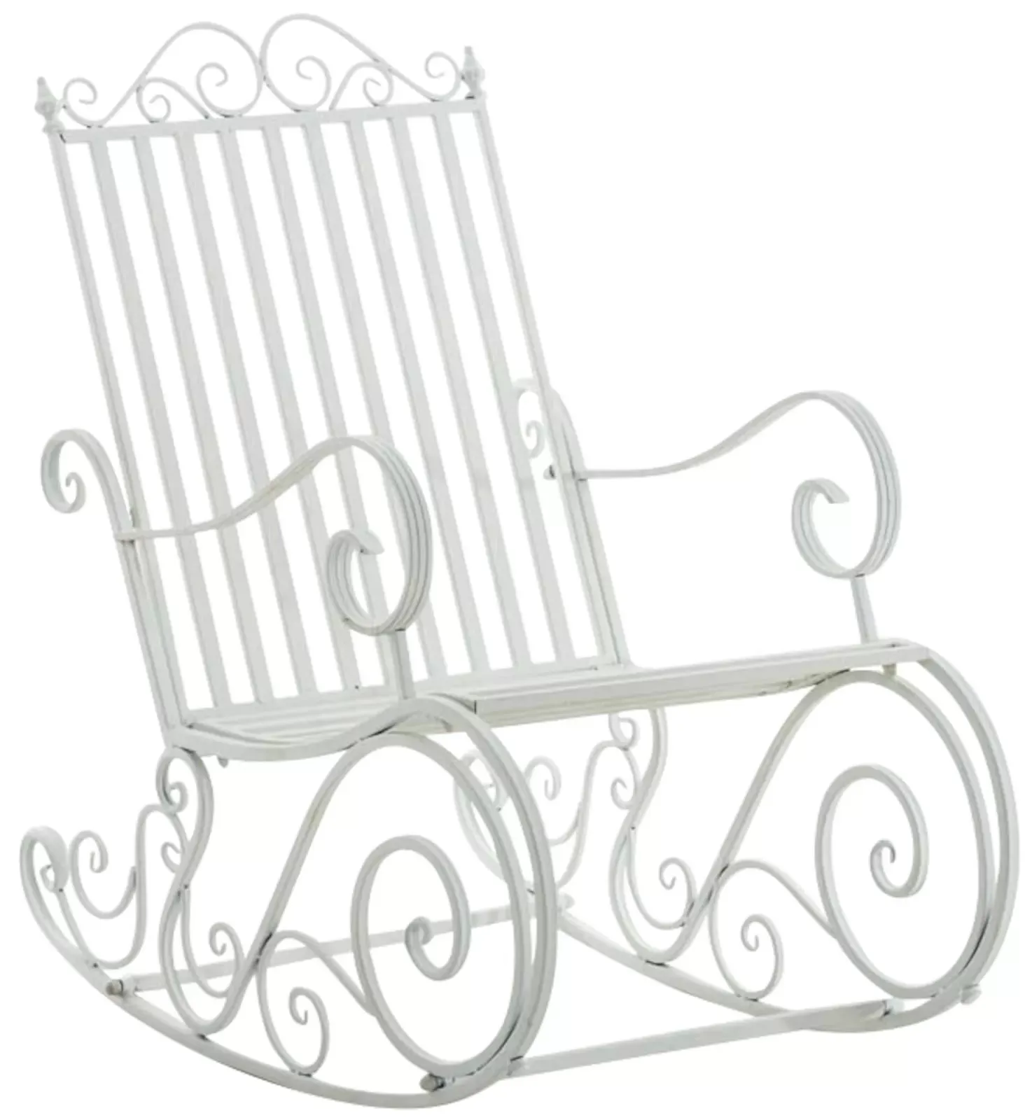 Illustration numéro 2 du produit Lot de 2 fauteuils à bascule pour jardin en métal Blanc