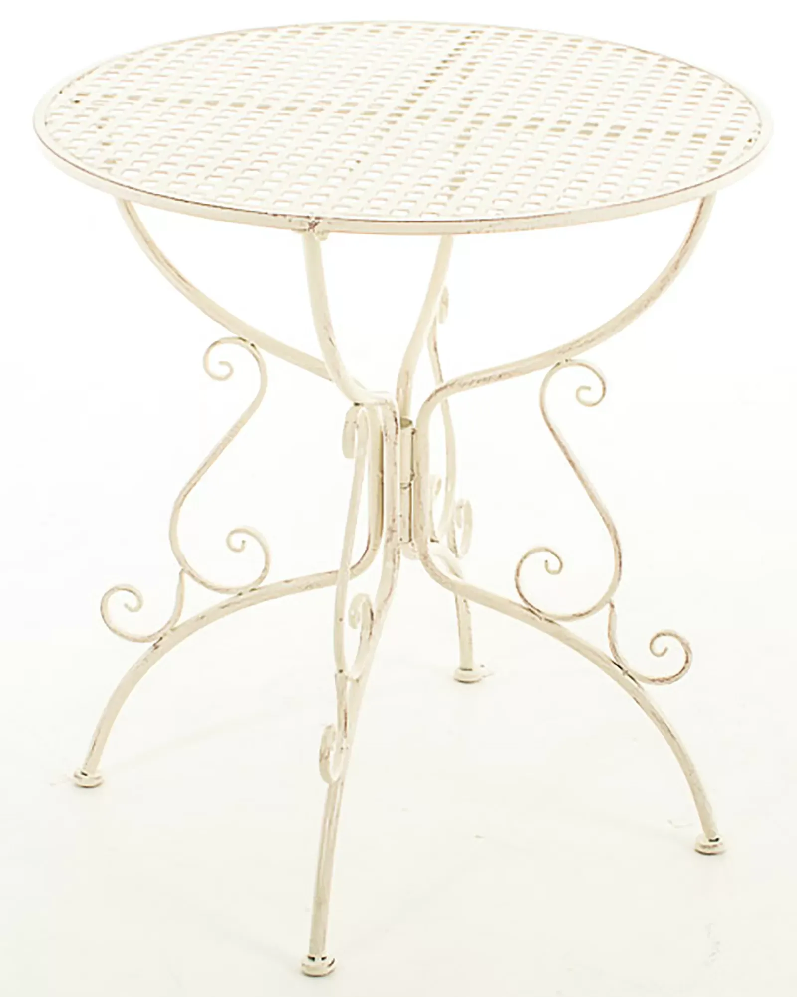 Illustration numéro 2 du produit Table de jardin ronde en métal Crème antique