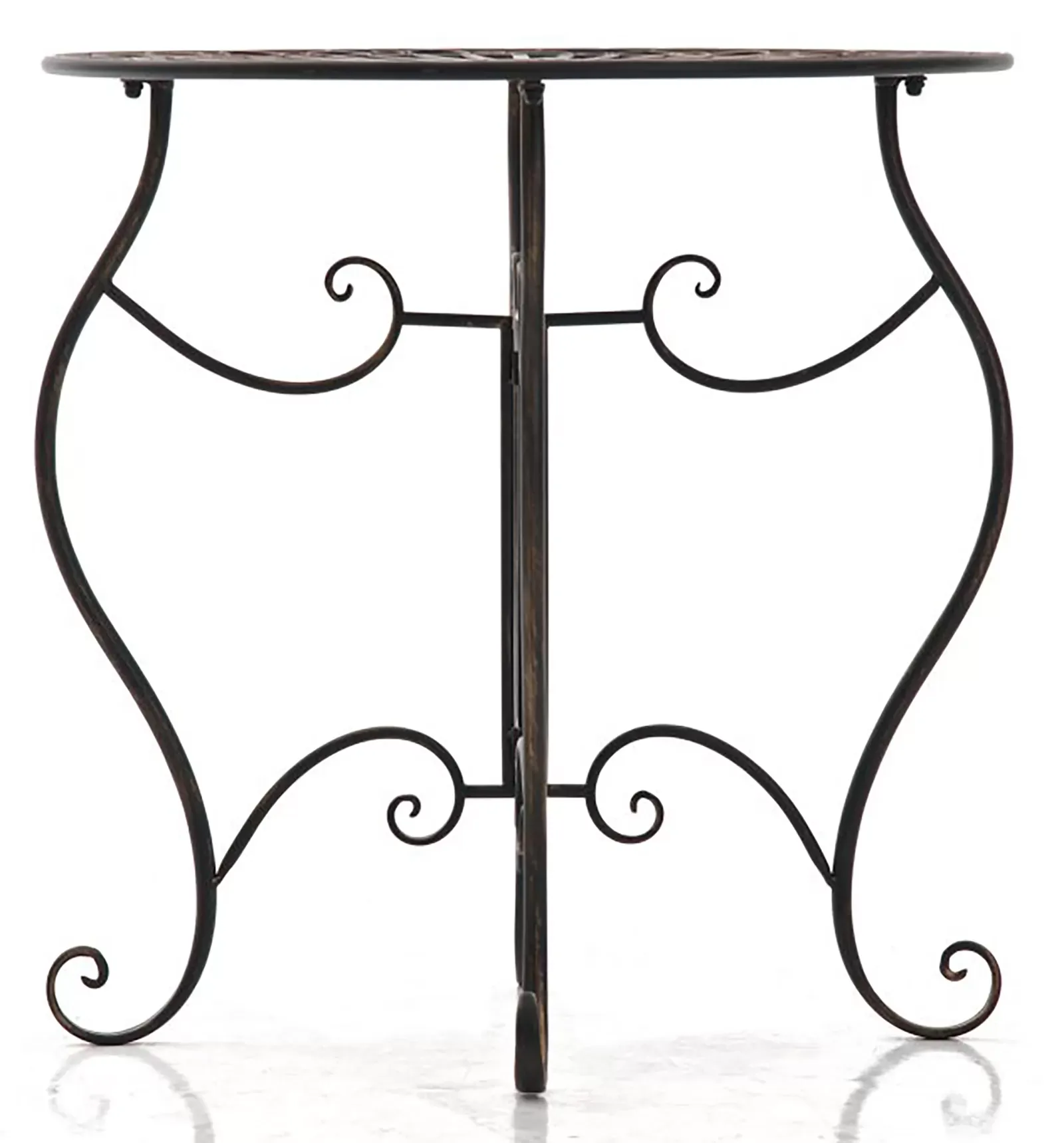 Illustration numéro 2 du produit Table de jardin avec plateau rond en métal Bronze