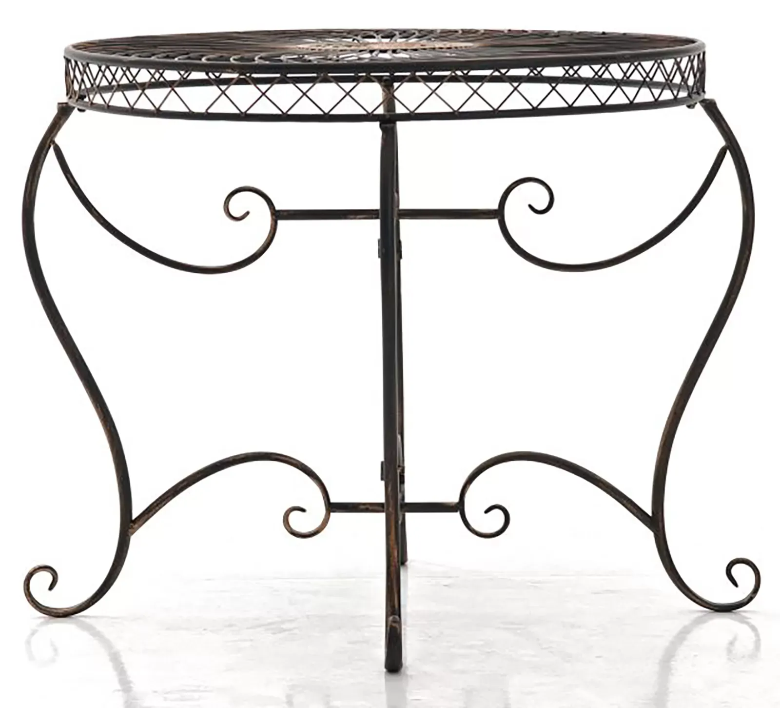 Illustration numéro 2 du produit Table de jardin avec plateau rond en métal Bronze