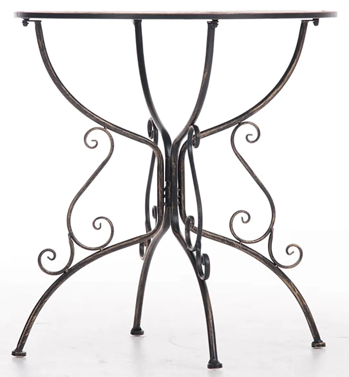 Illustration numéro 2 du produit Table de jardin ronde en métal Bronze