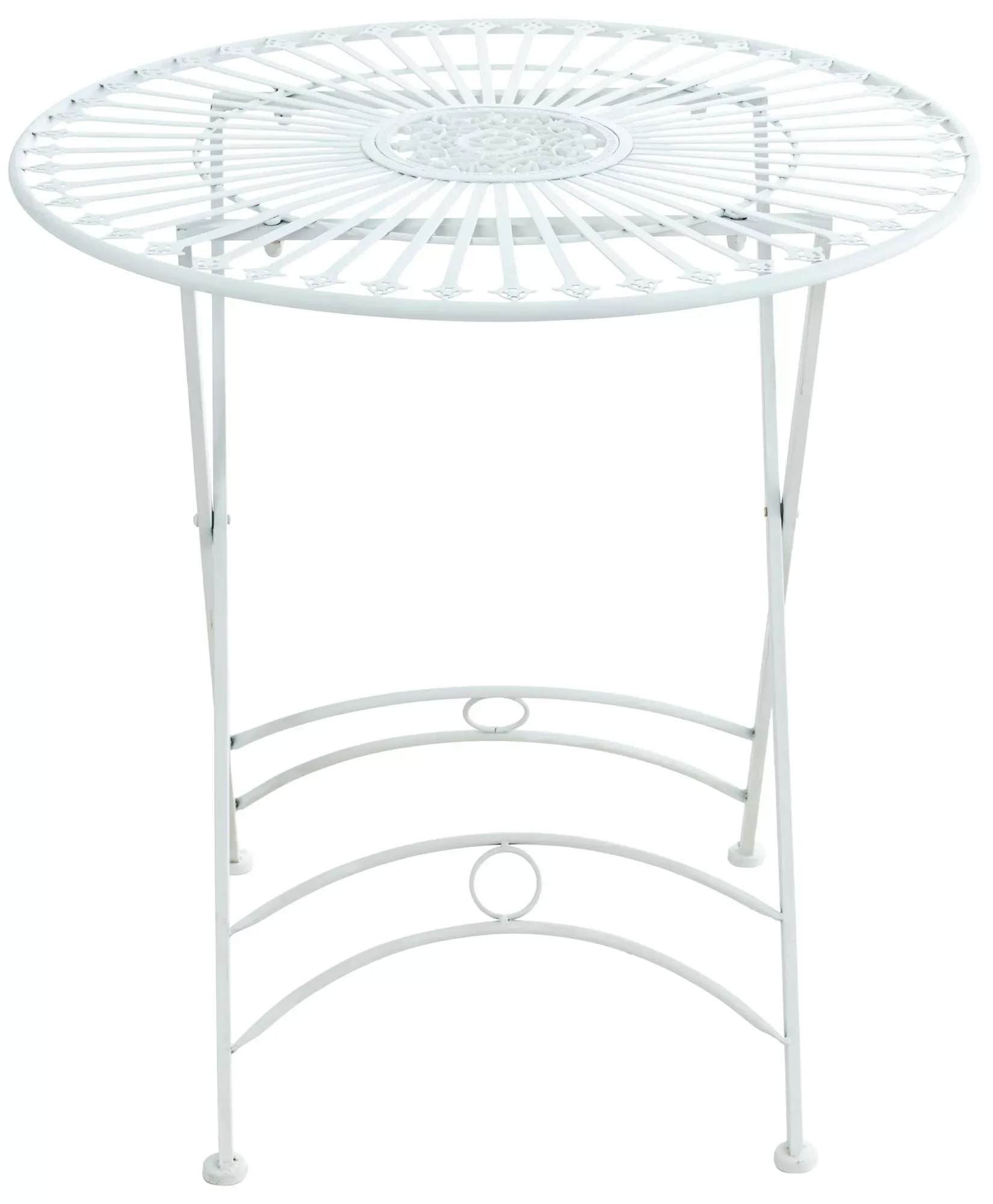 Illustration numéro 2 du produit Table de jardin ronde en métal Blanc