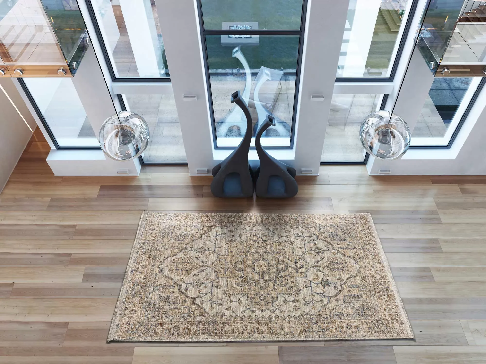 Illustration numéro 2 du produit Tapis vintage beige/terracotta 133x190 cm