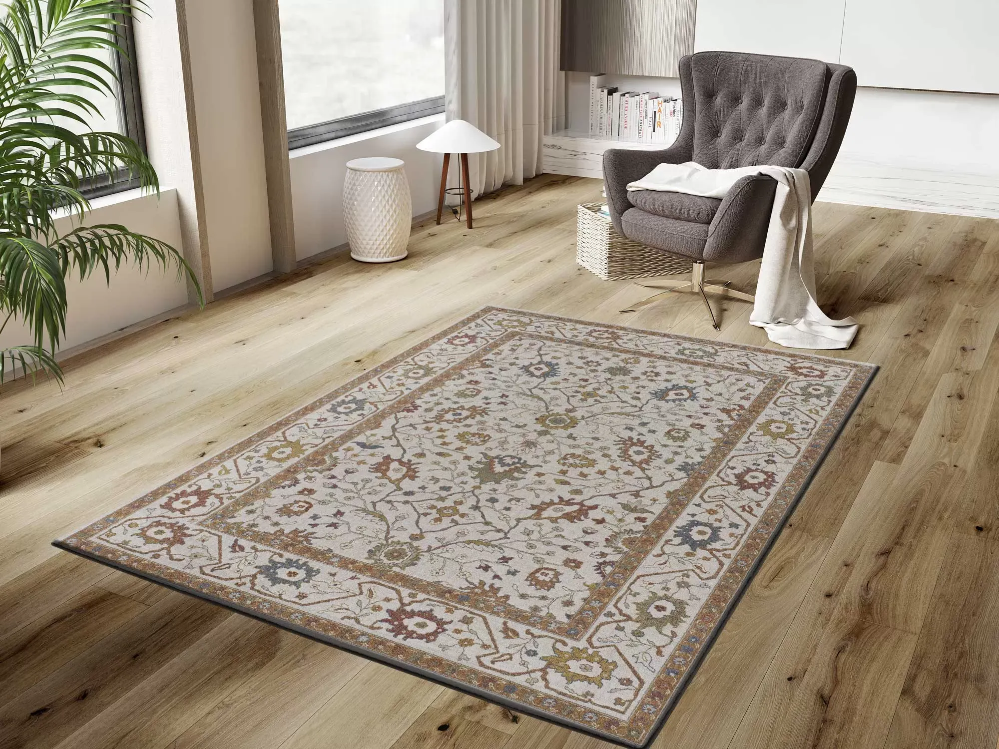 Illustration numéro 2 du produit Tapis vintage beige/terracotta 140x200 cm