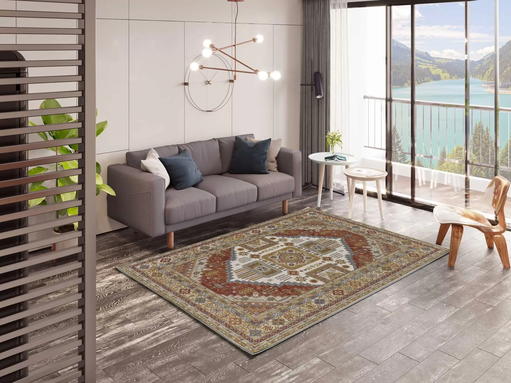 Illustration numéro 2 du produit Tapis vintage rouille 160x230 cm