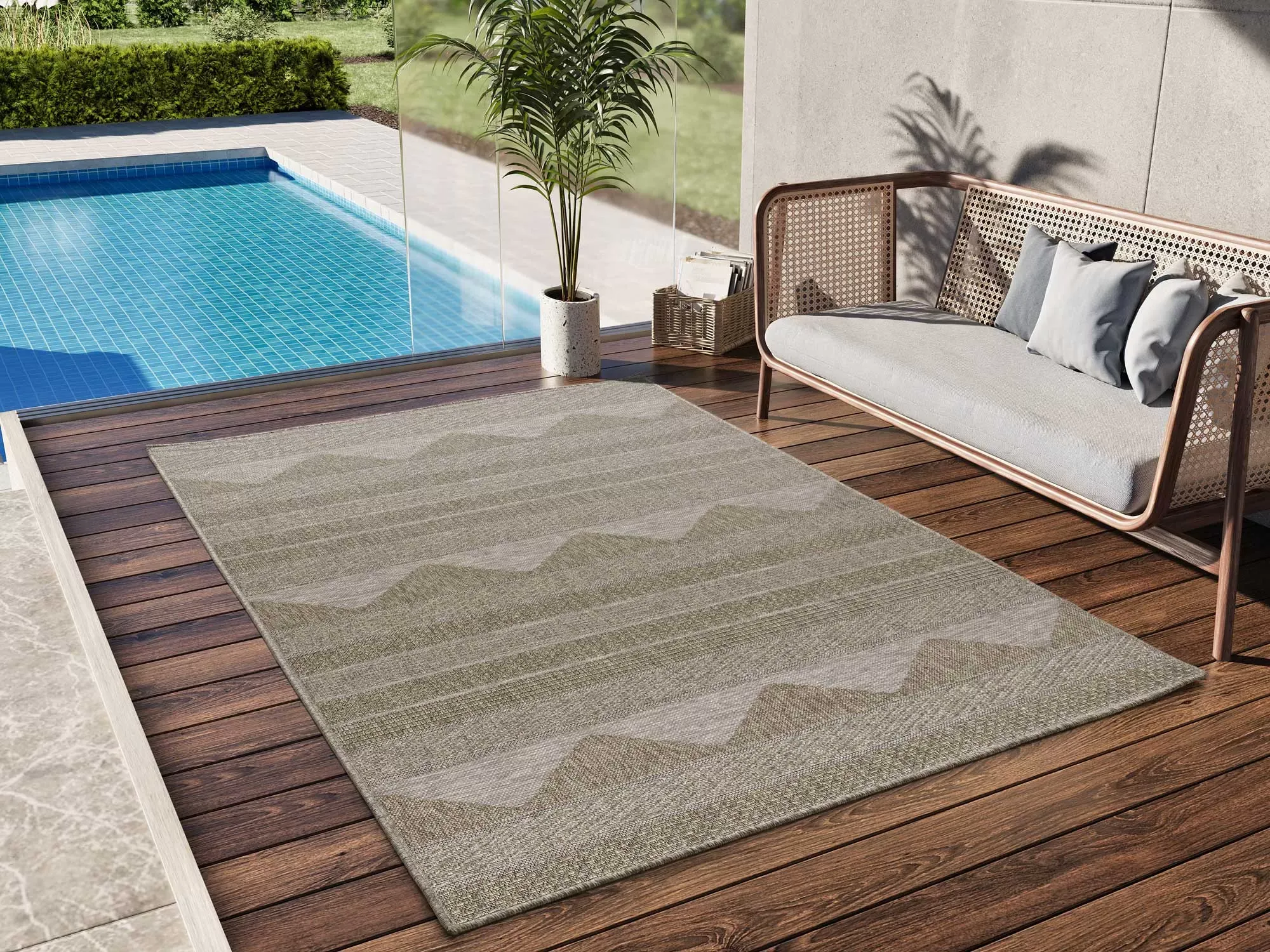 Illustration numéro 2 du produit Tapis d'extérieur beige/taupe 190x290 cm