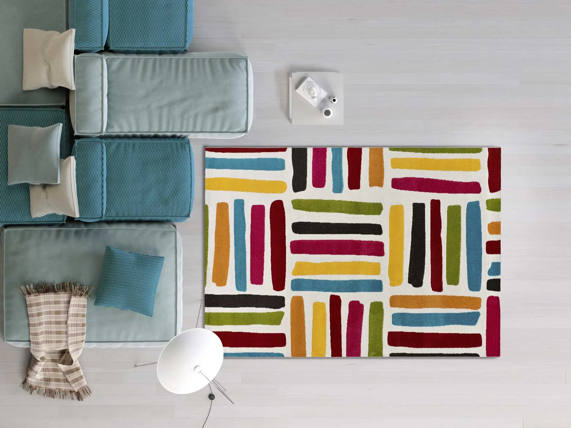 Illustration numéro 2 du produit Tapis géométrique multicolore 160x230 cm