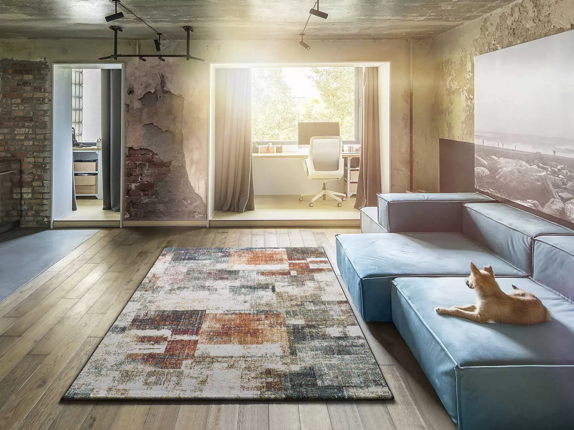 Illustration numéro 2 du produit Tapis abstrait multicolore 200x290 cm