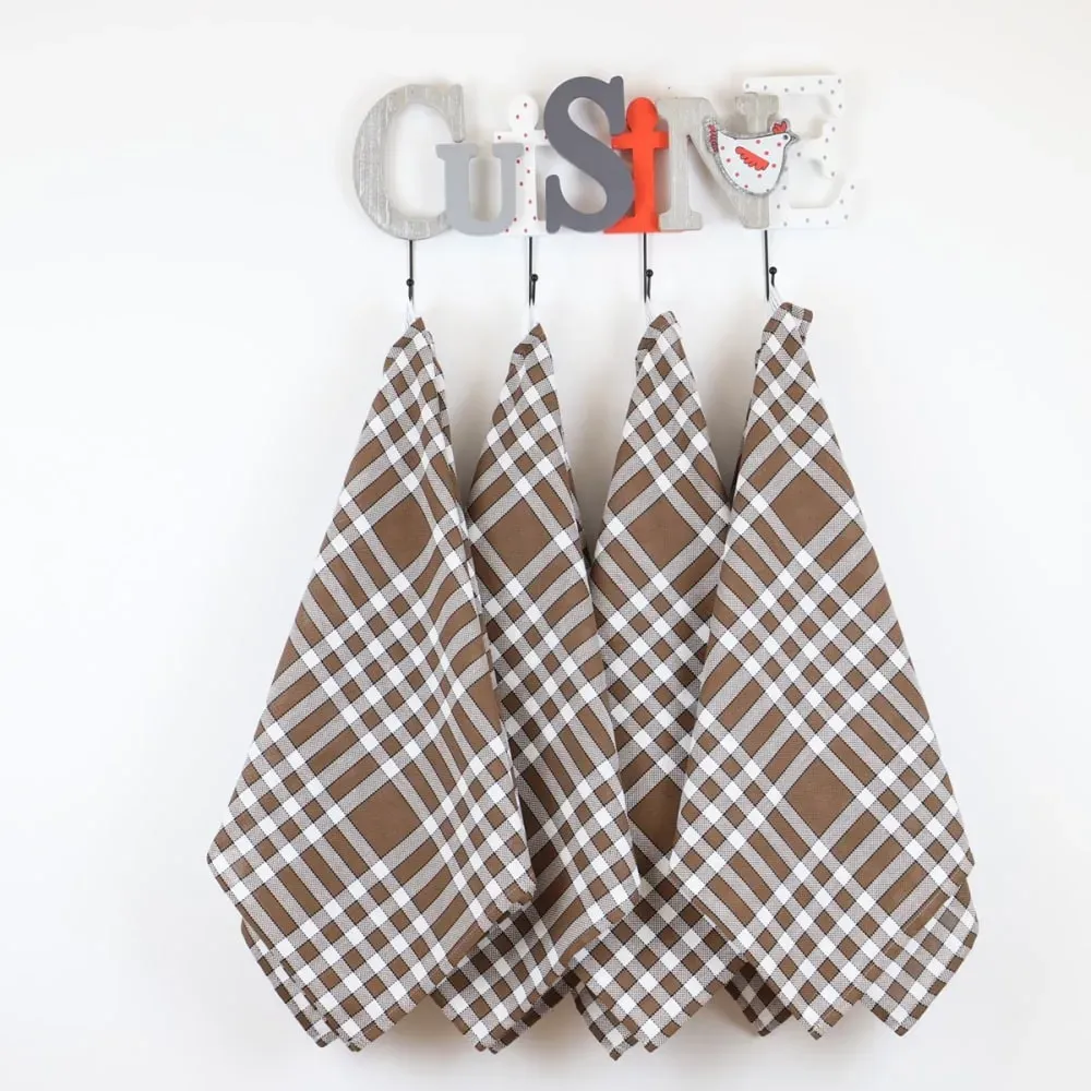 Illustration numéro 2 du produit Lot de 10 serviettes de tables en coton marron