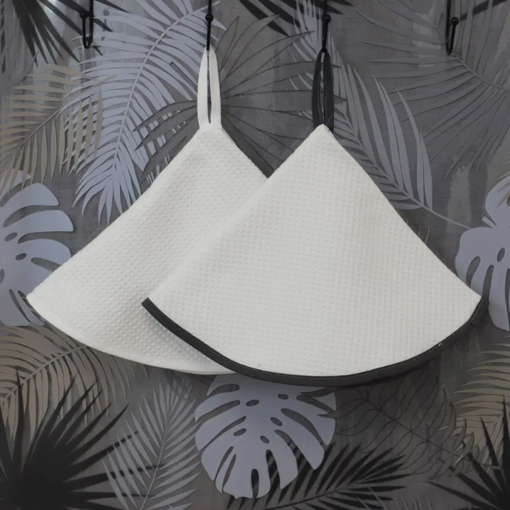 Illustration numéro 2 du produit Lot de 2 essuies mains en coton blanc