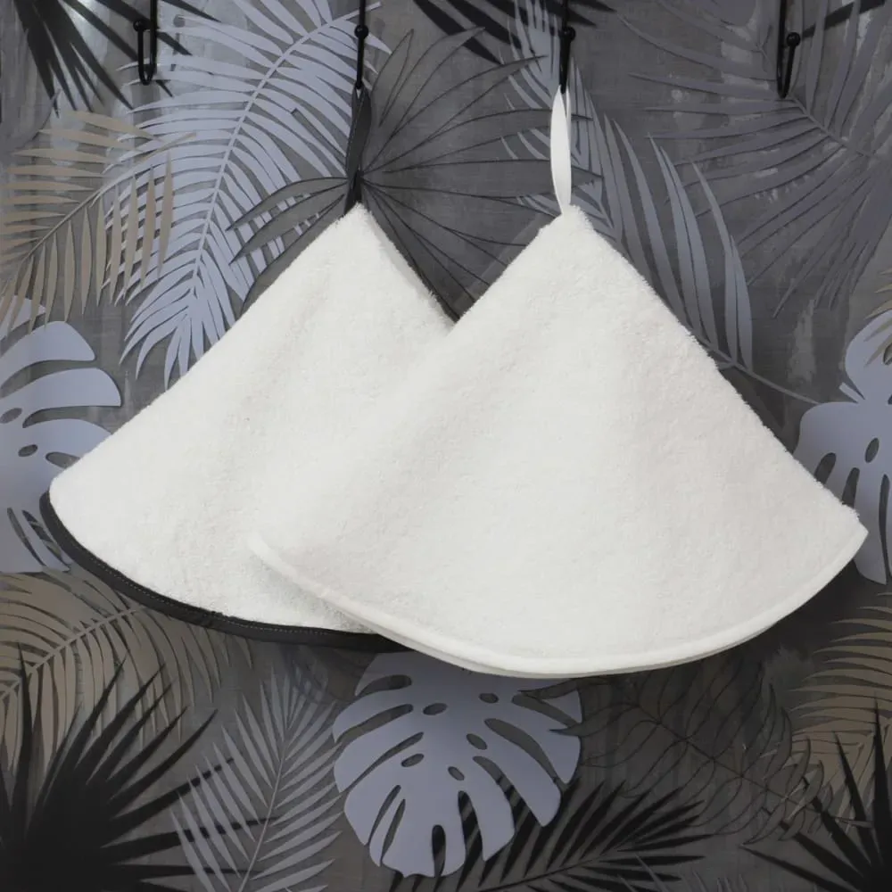 Illustration numéro 2 du produit Lot de 2 essuies mains en coton blanc