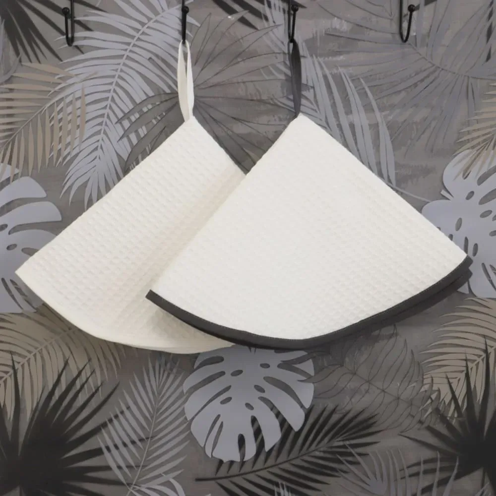 Illustration numéro 2 du produit Lot de 2 essuies mains en coton blanc