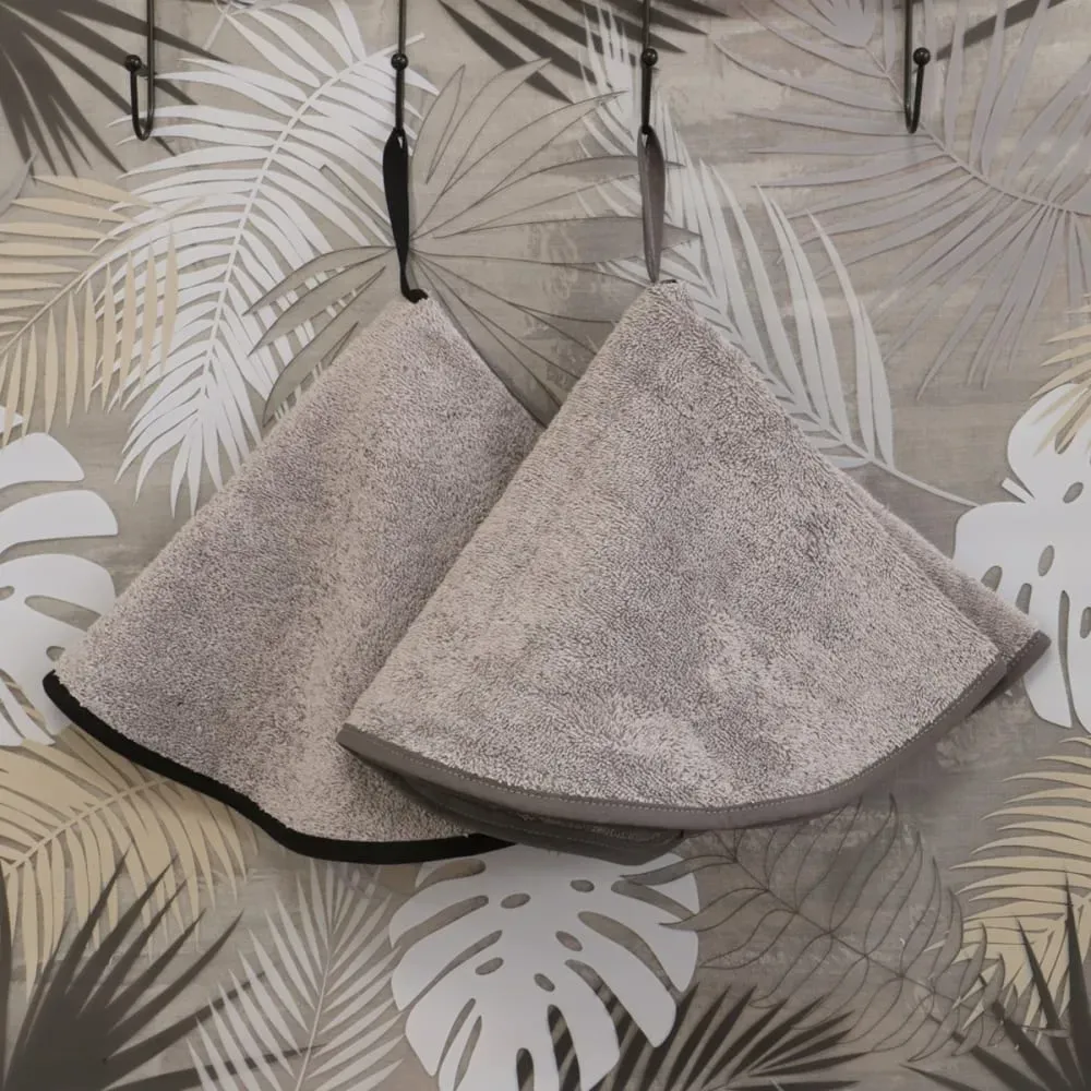 Illustration numéro 2 du produit Lot de 2 essuies mains en coton gris