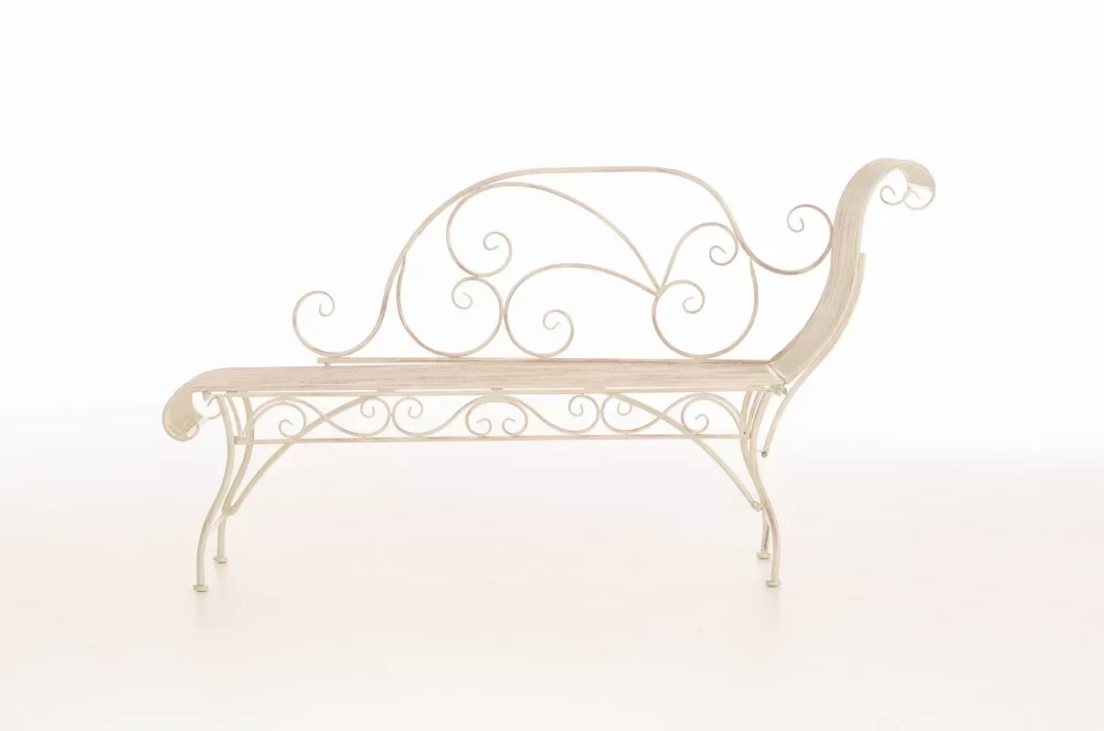 Illustration numéro 2 du produit Chaise longue d'extérieur avec accoudoirs en métal Crème antique