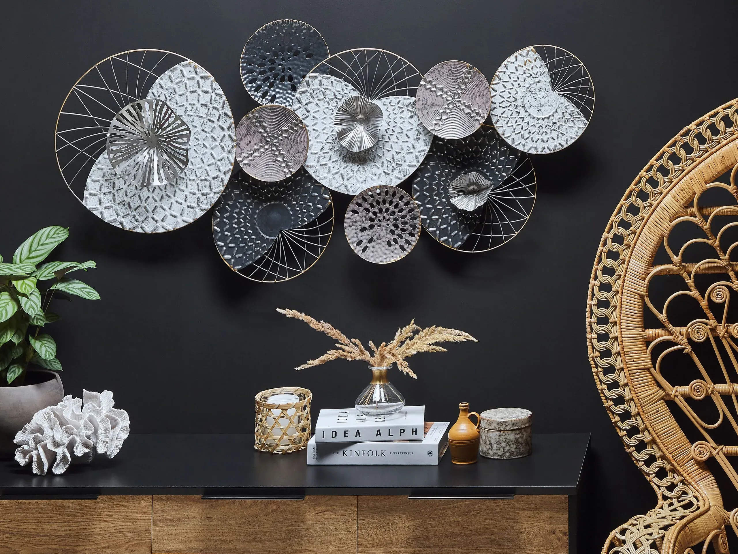 Illustration numéro 2 du produit Décoration murale métal 58 cm argenté