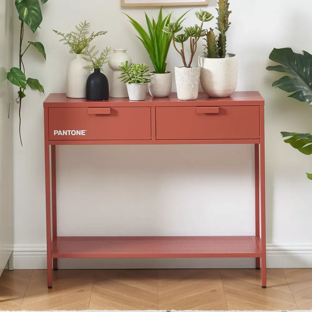 Illustration numéro 2 du produit Console  métal terracotta 100cm