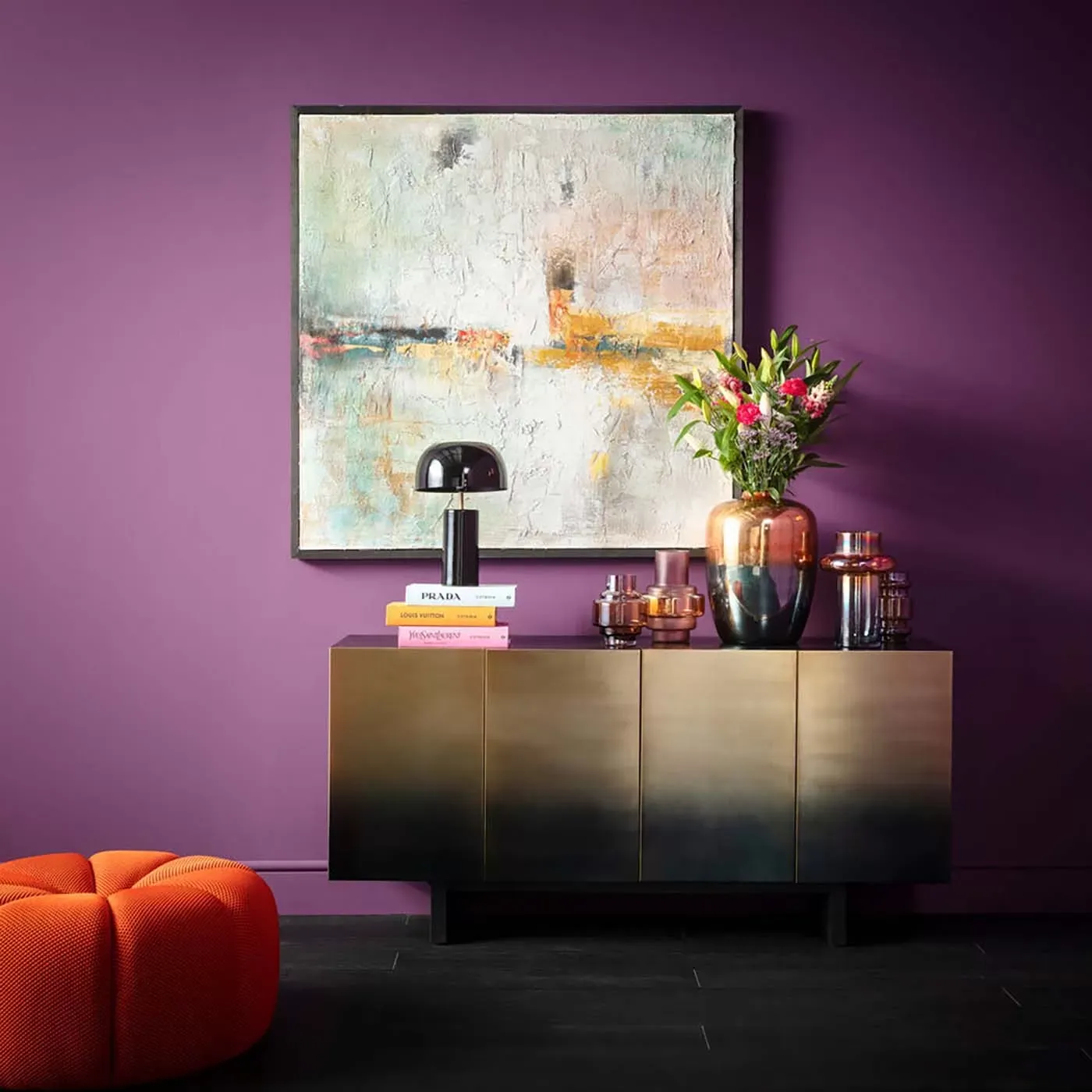 Illustration numéro 2 du produit Toile abstraite grise en coton 120x120