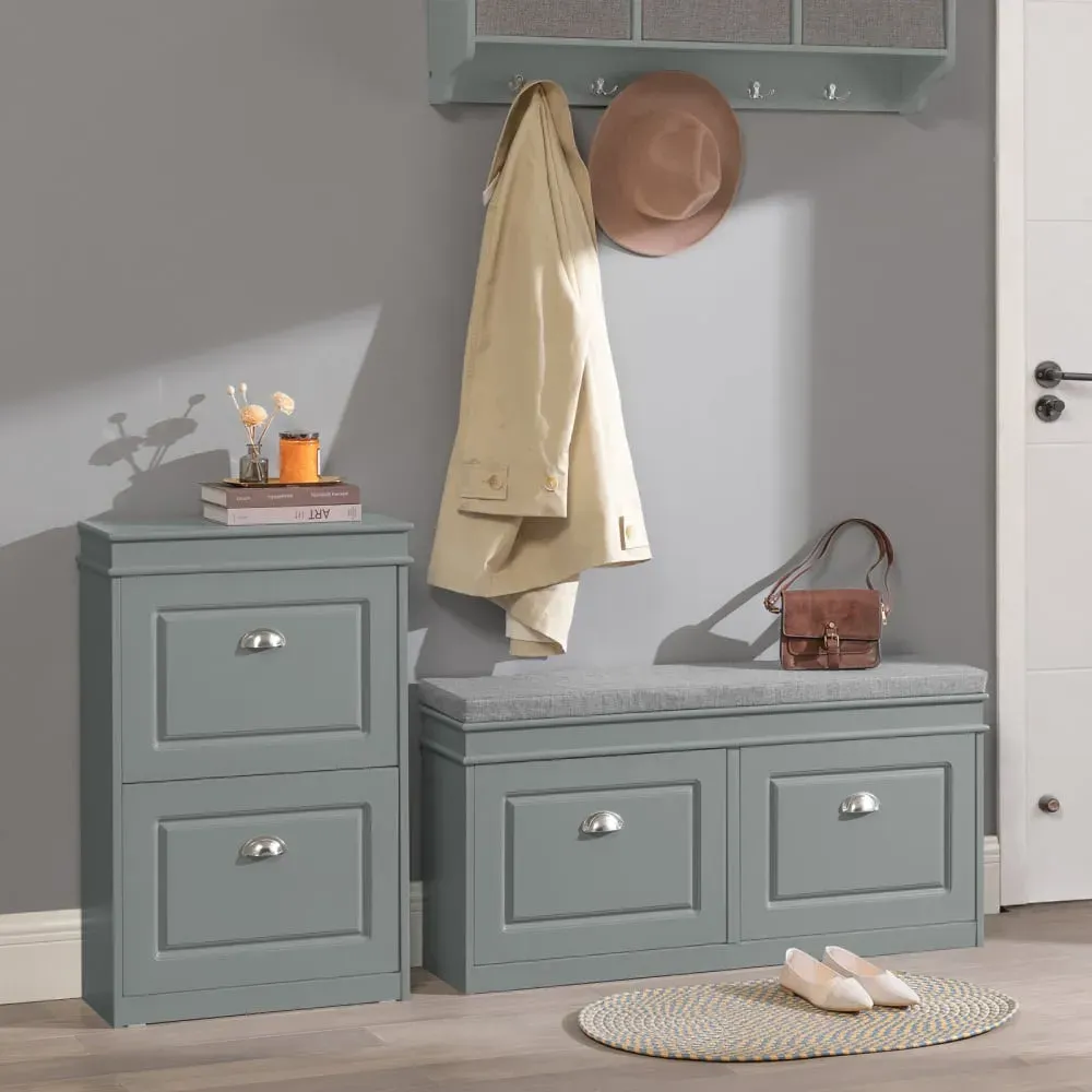 Illustration numéro 2 du produit Meuble à chaussures effet bois gris