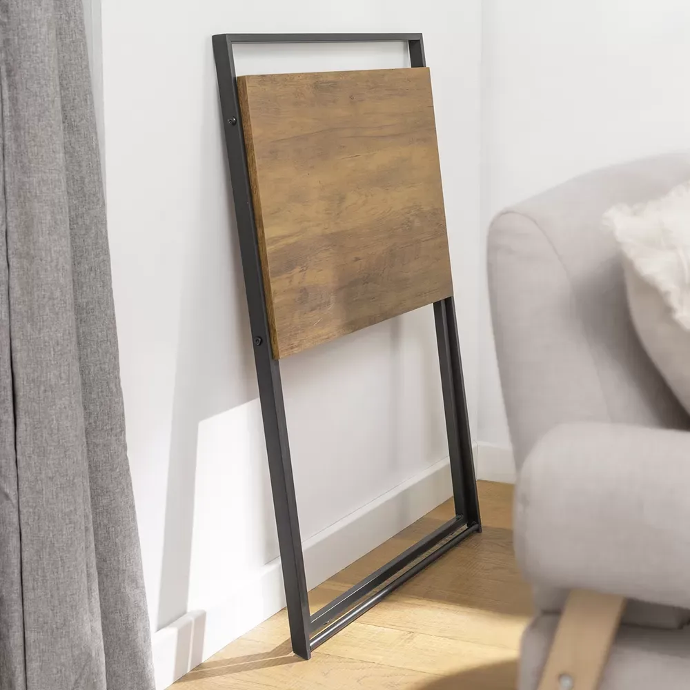 Illustration numéro 2 du produit Bureau informatique effet bois et en métal noir