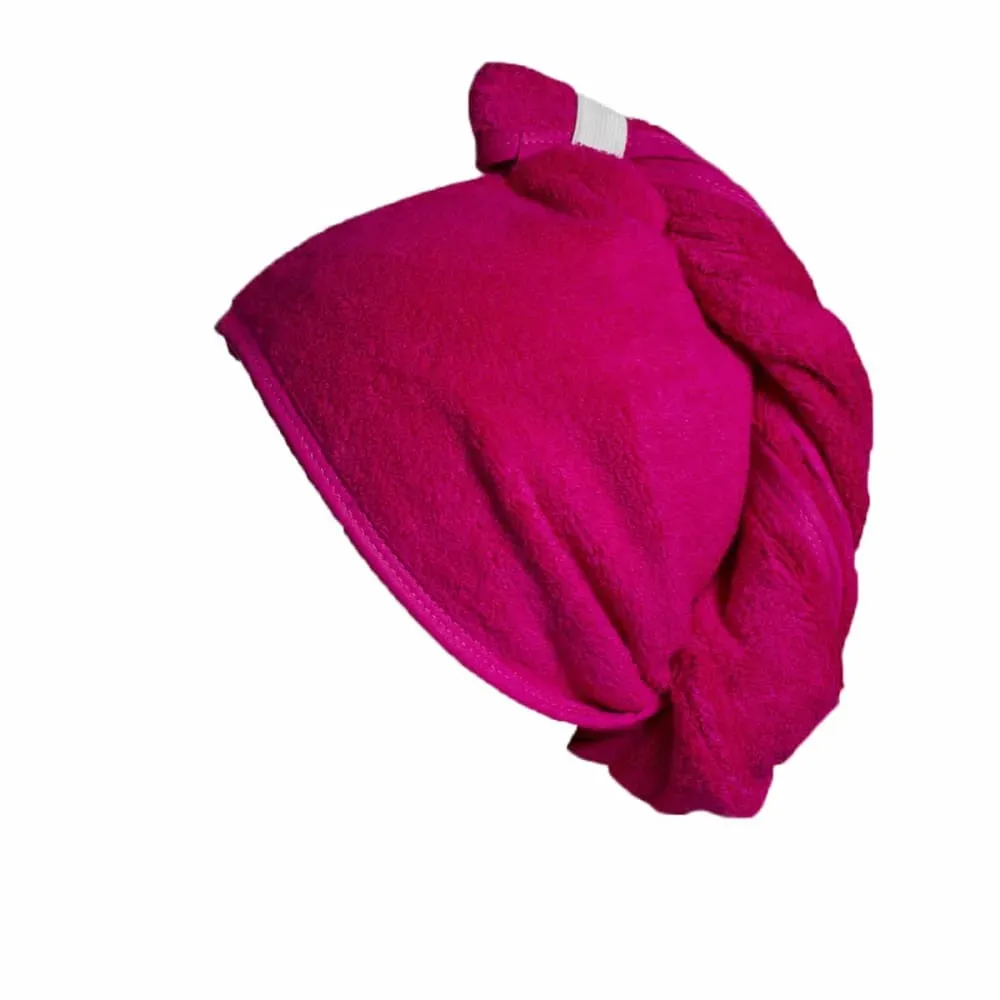 Illustration numéro 2 du produit Turban éponge fermeture élastique en coton bleu ciel