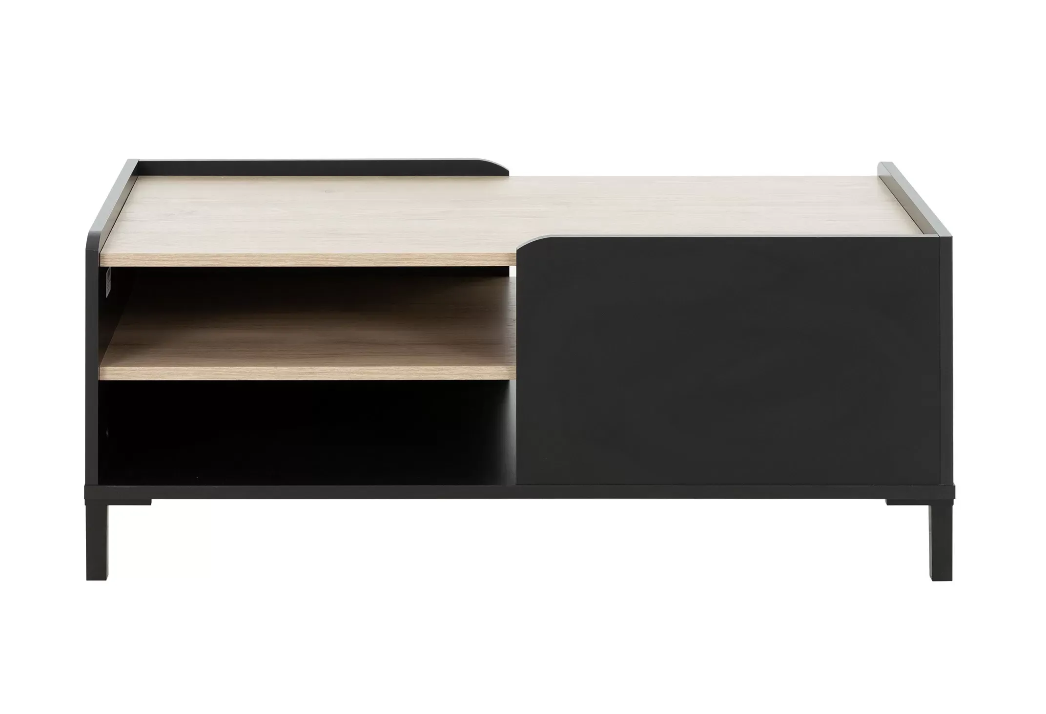 Illustration numéro 2 du produit Table basse urbaine 2 niveaux châtaignier et noir