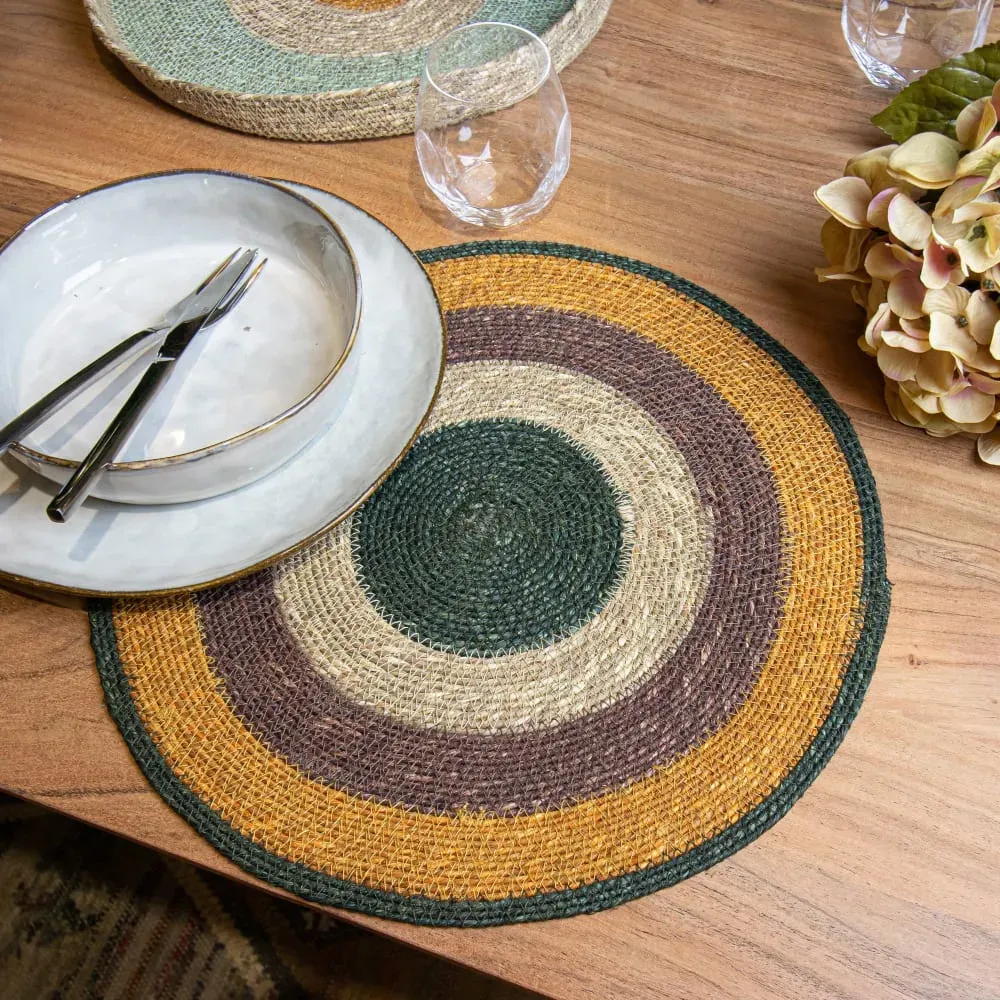 Illustration numéro 2 du produit Lot de 6 sets de table terracotta en jonc de mer 38cm