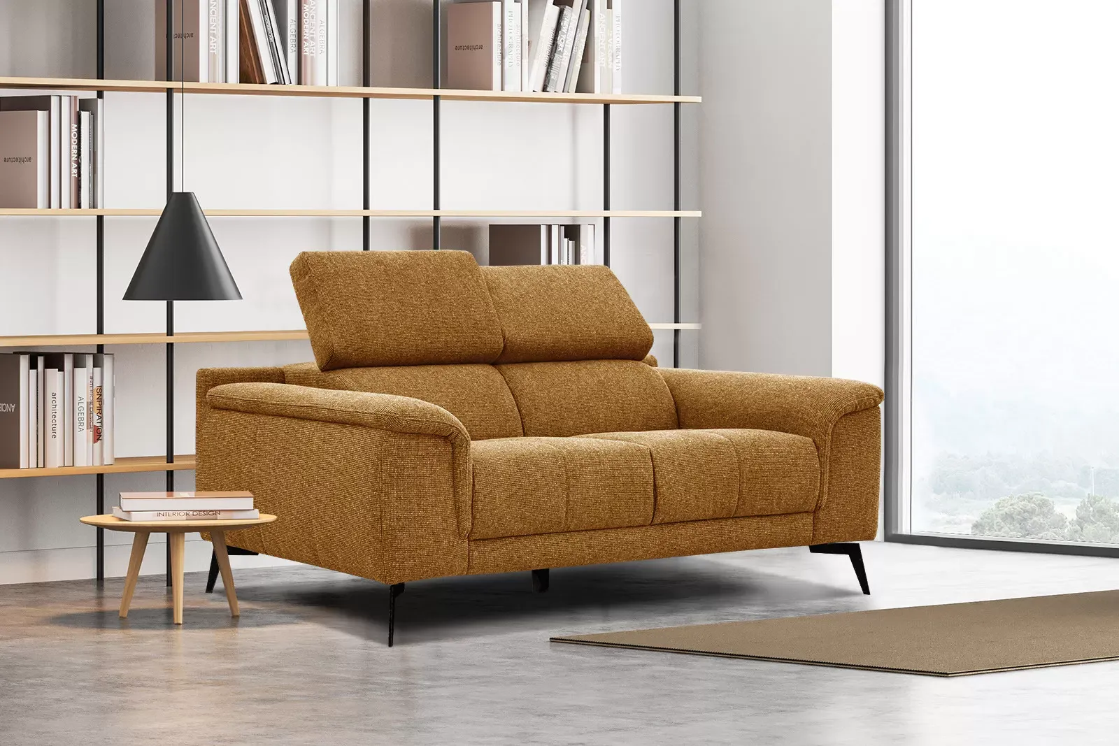 Illustration numéro 2 du produit Canapé 2 places avec appuie-tête réglables, orange