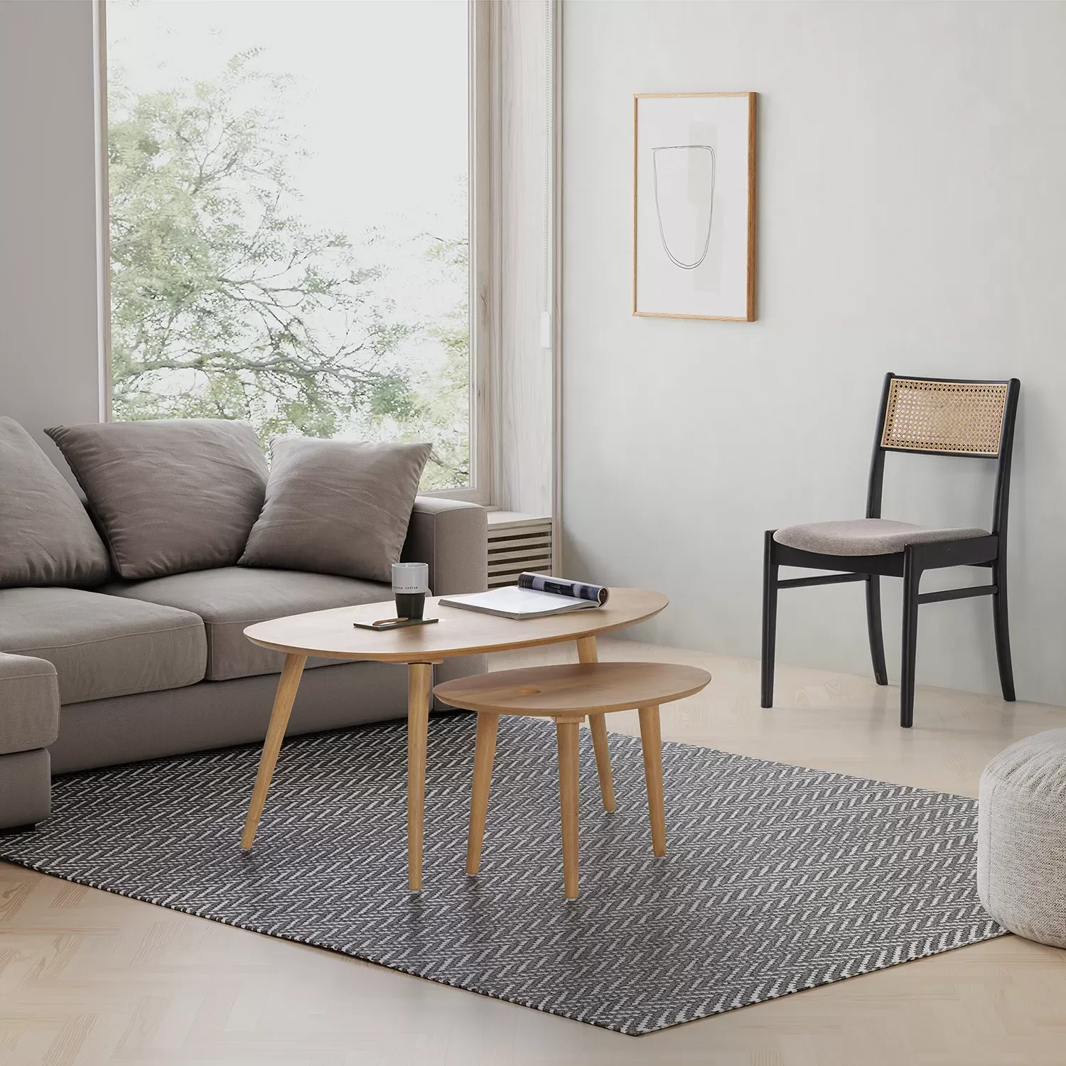 Illustration numéro 2 du produit Pack de 2 chaises couleur noir wash