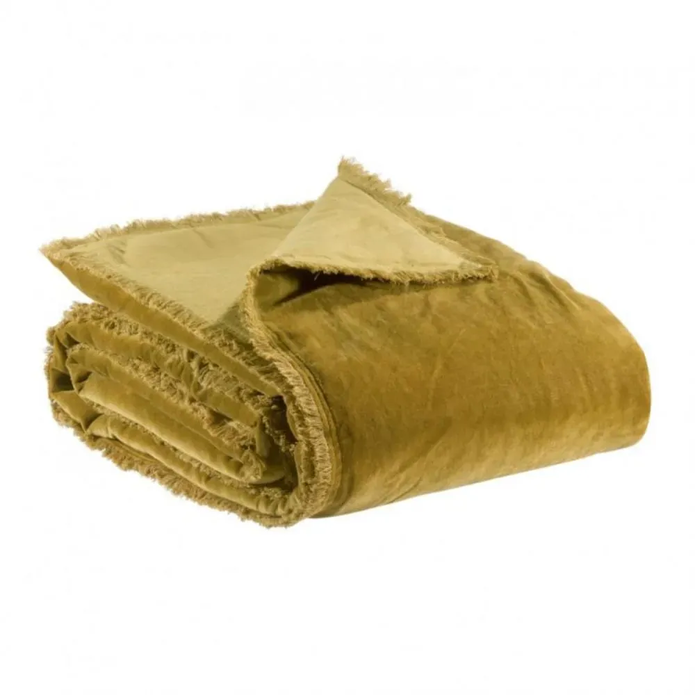 Illustration numéro 2 du produit Plaid en Coton marron 135x200 cm